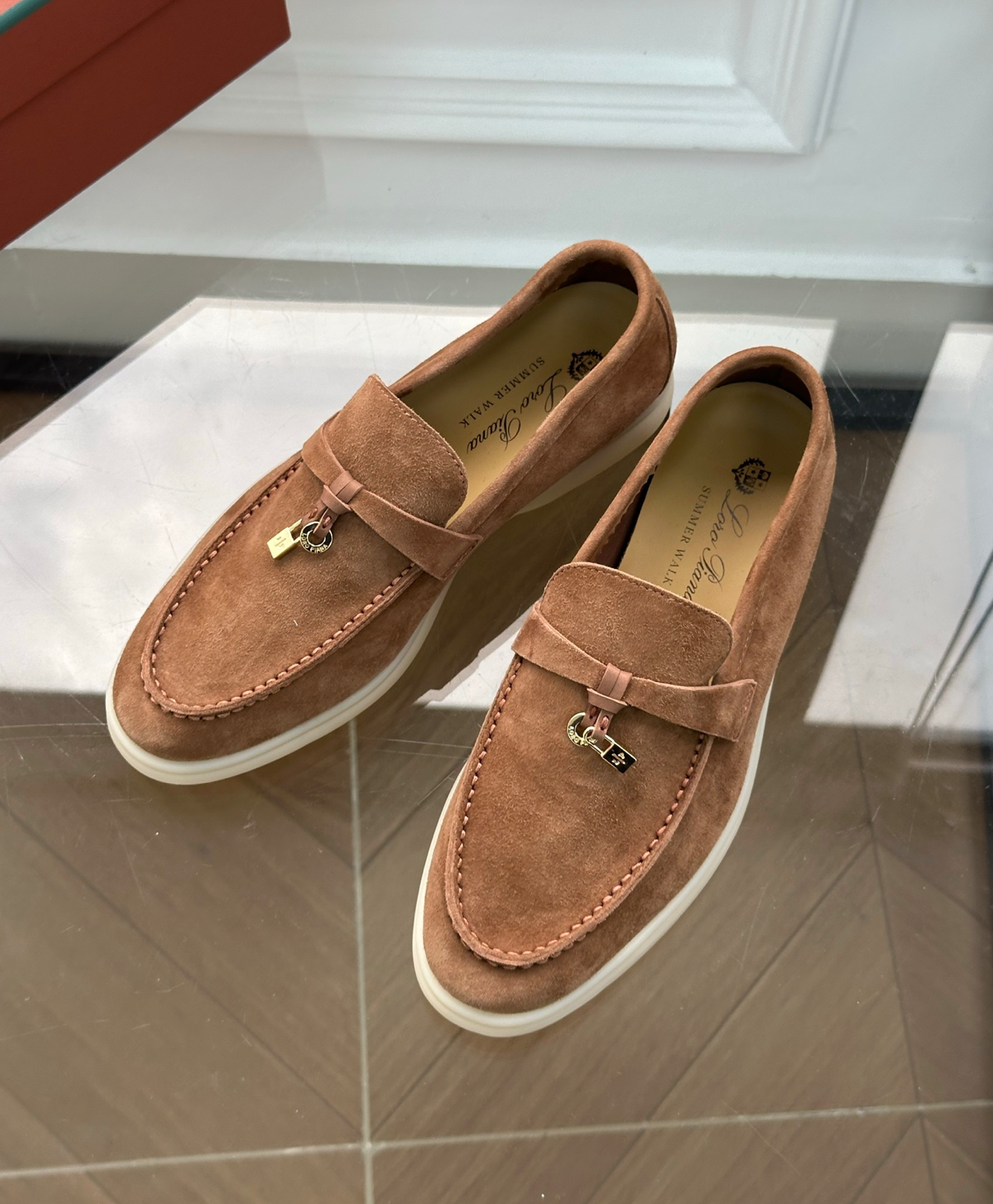 Moccassins Cider Camel Suede Summer Charms Walk