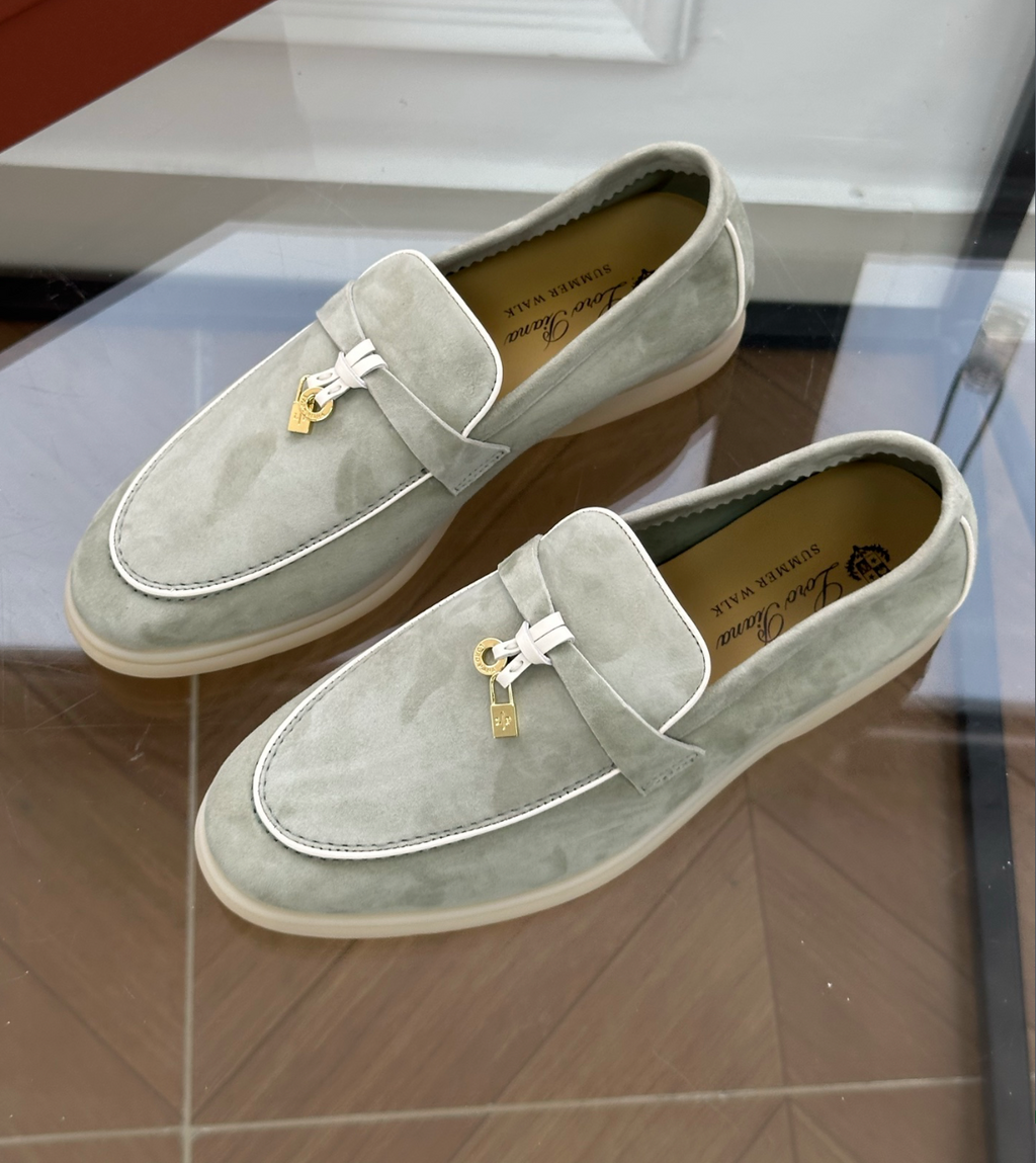 Moccassins Tarragon Green Suede Summer Charms Walk