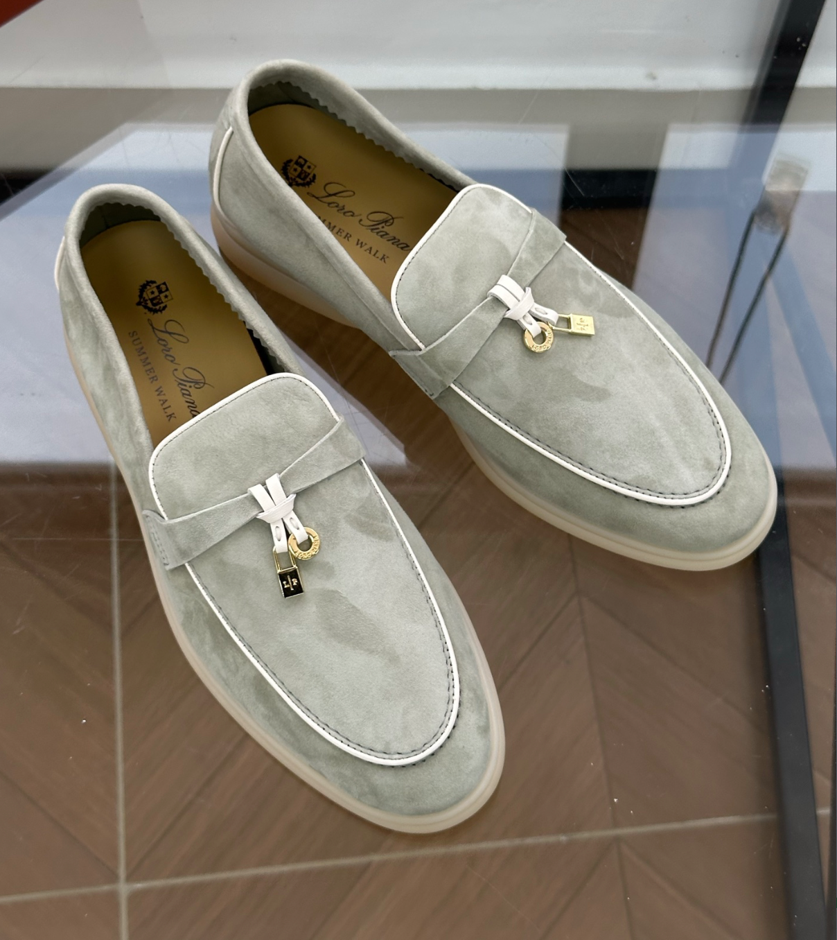 Moccassins Tarragon Green Suede Summer Charms Walk