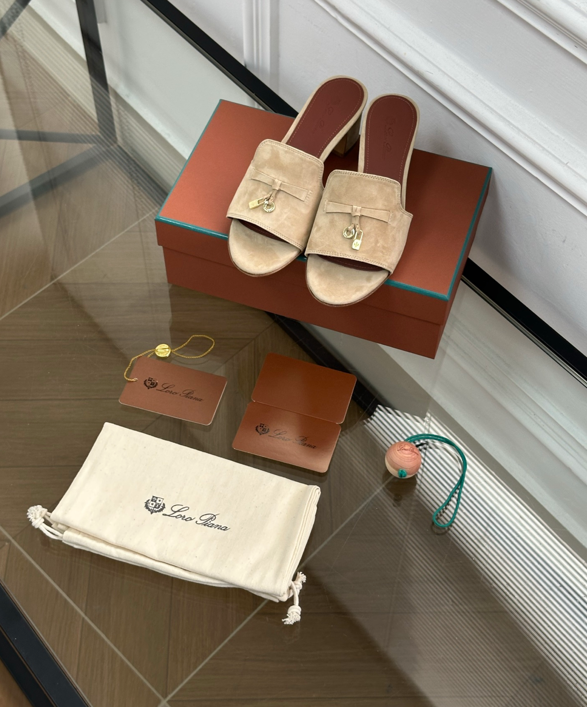 Summer Charms Sandal Beige Suede Goatskin