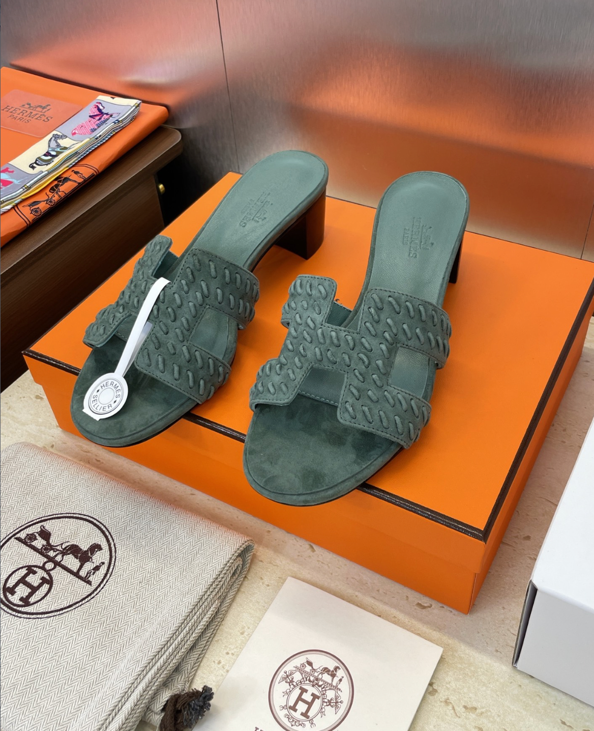 Hermès Oasis Braided Goat Sandals