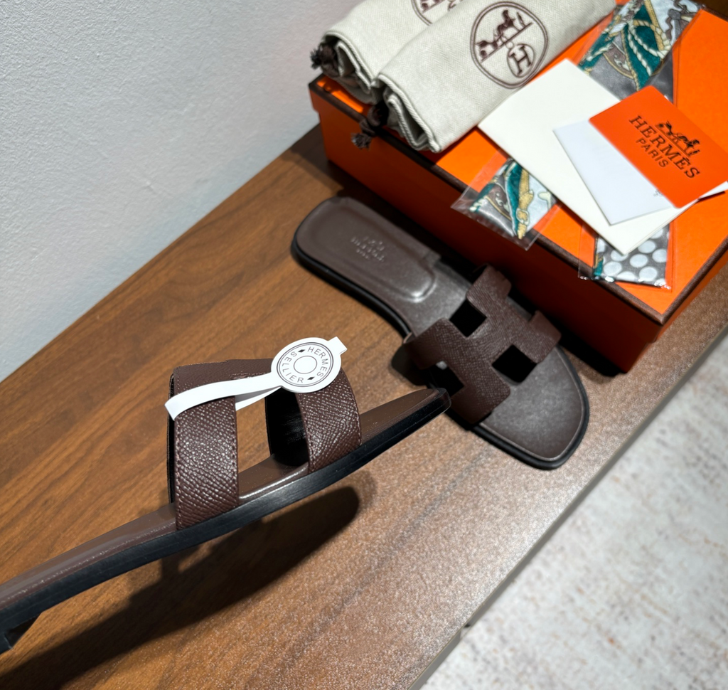 Hermès Oran Dark Brown Sandal