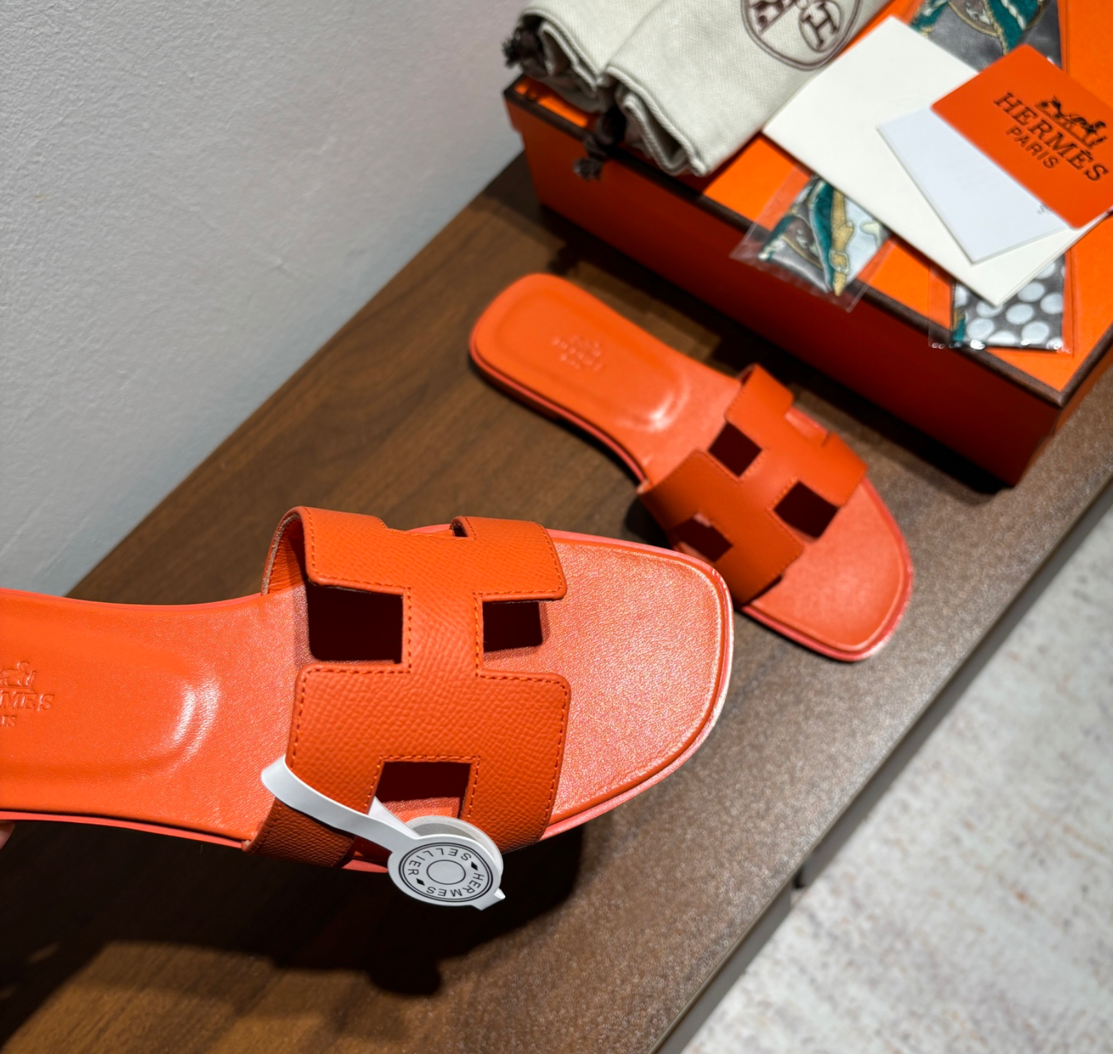 Hermès Oran Orange Sunset Sandal