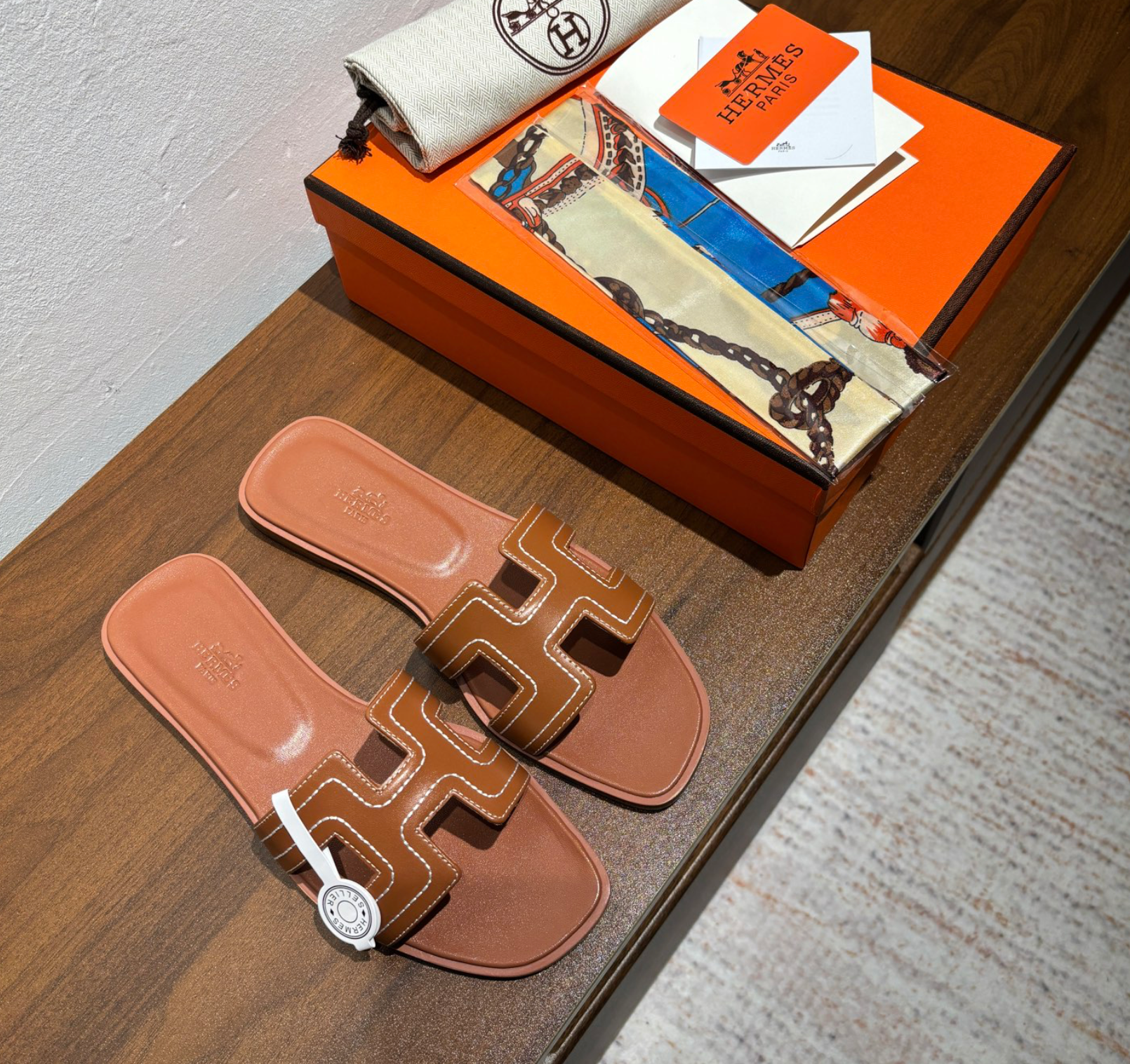 Hermès Oran Gold Sandal
