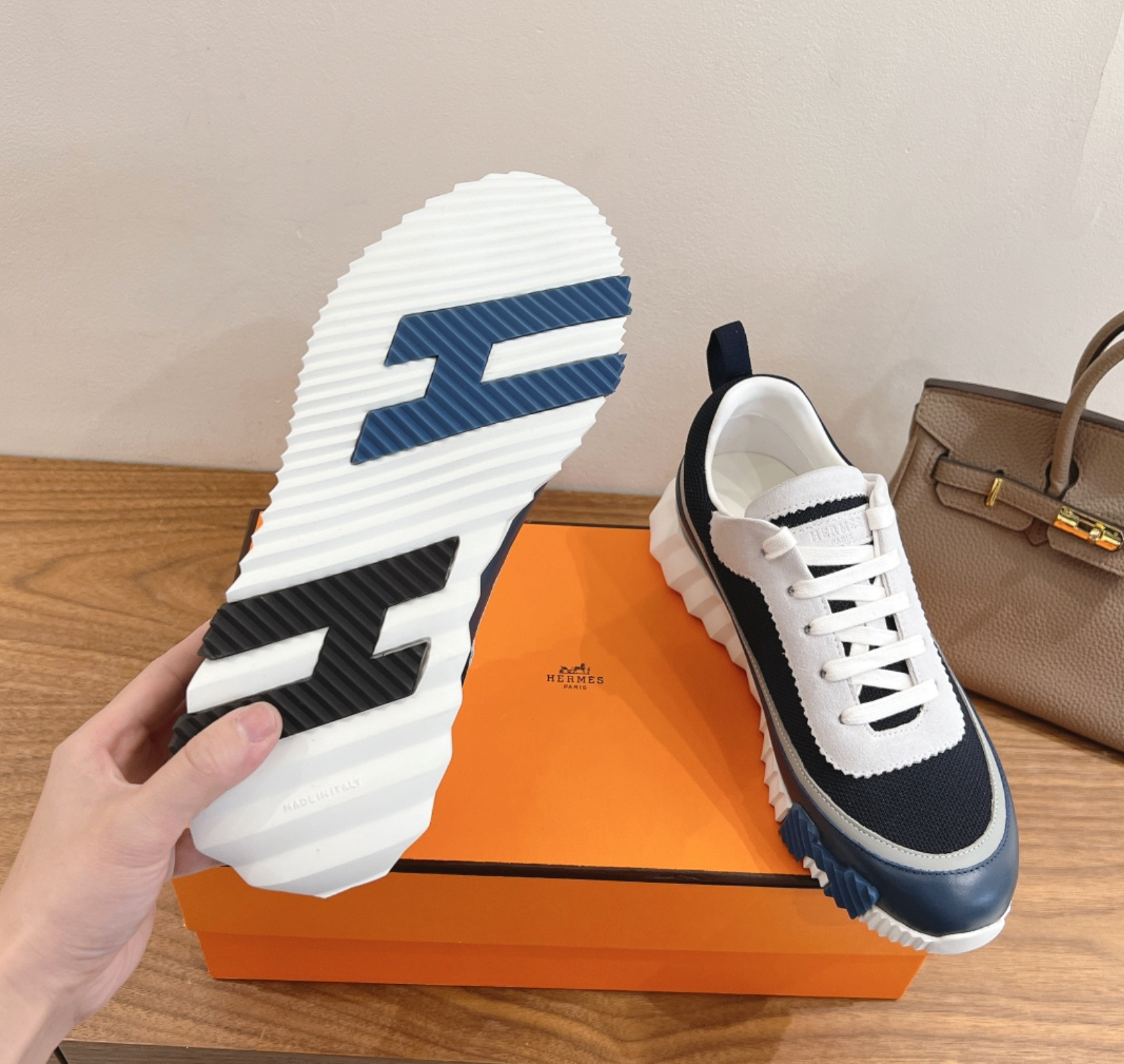 Hermès Paris Bouncing Blue Sneaker