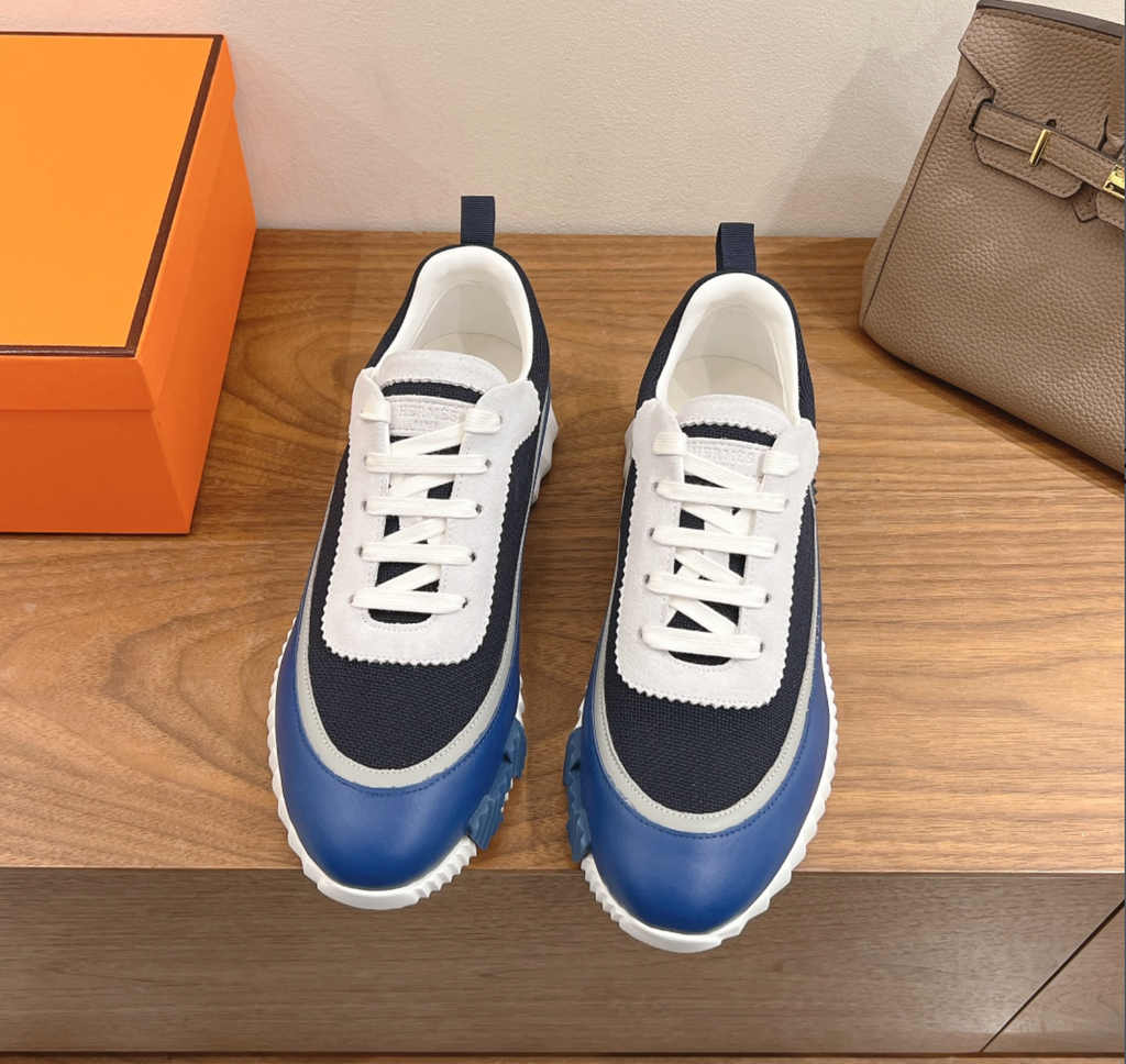 Hermès Paris Bouncing Shiny Blue Sneaker