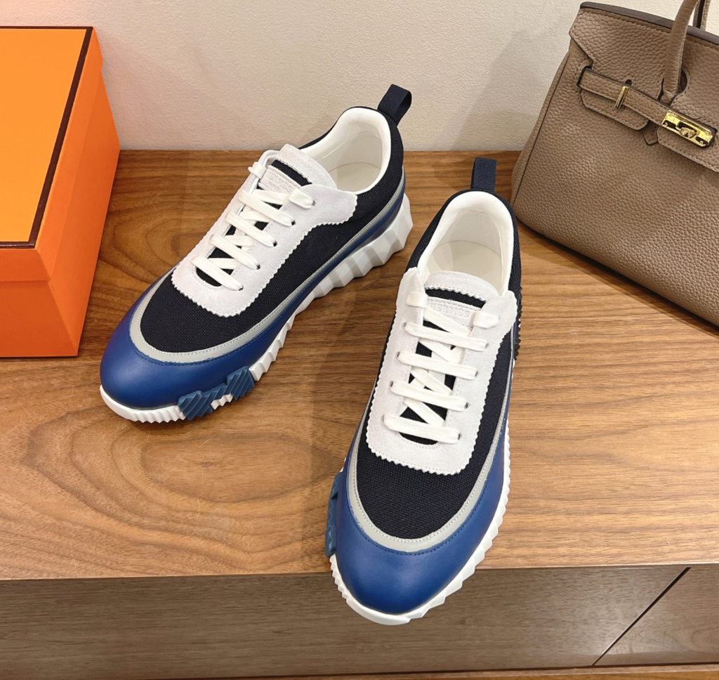 Hermès Paris Bouncing Shiny Blue Sneaker