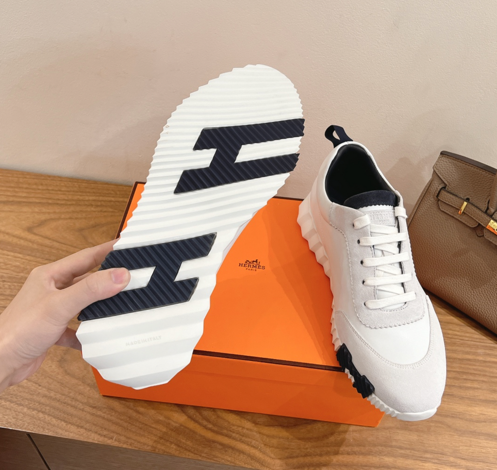 Hermès Bouncing White/Navy Sneaker