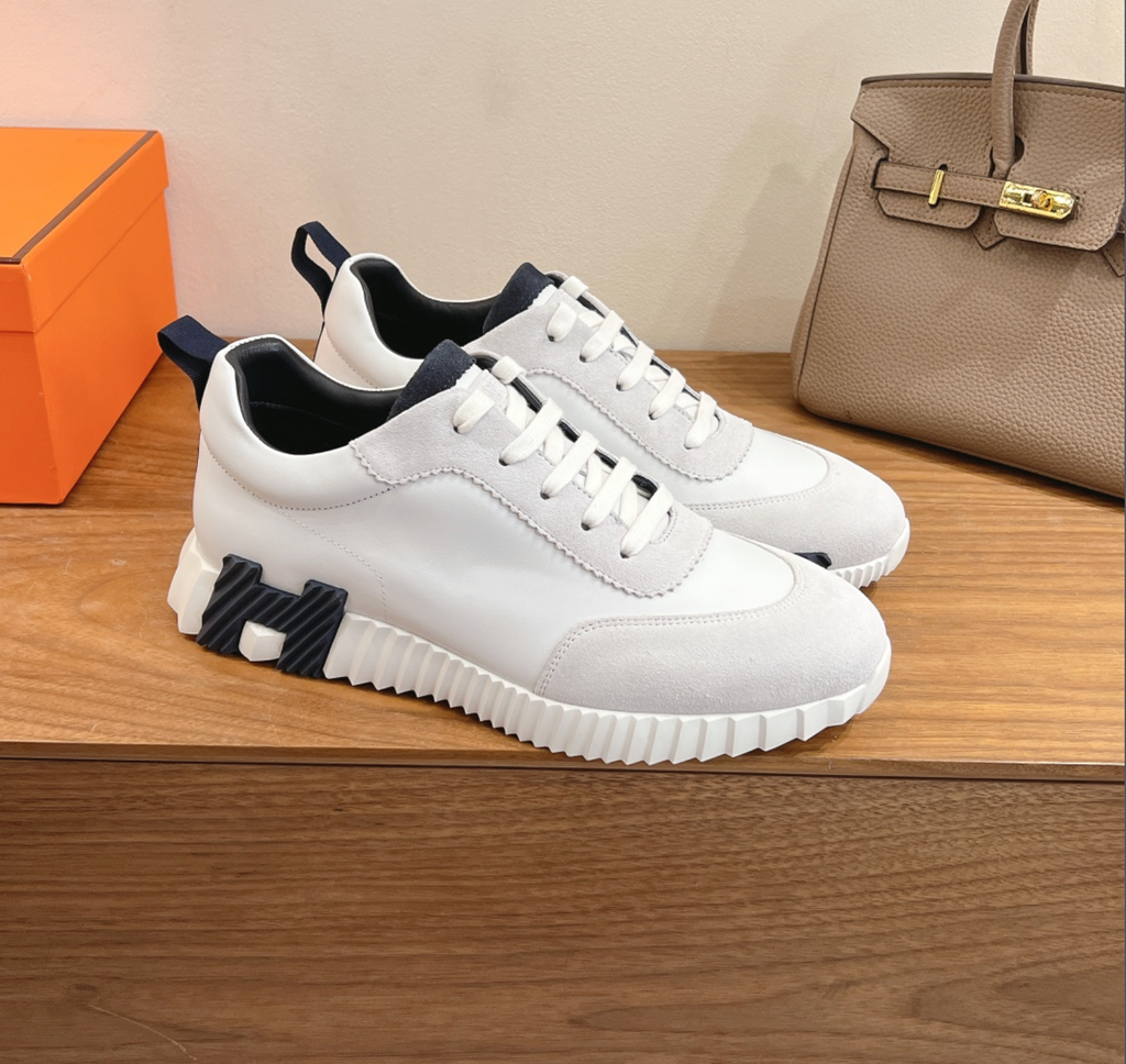Hermès Bouncing White/Navy Sneaker
