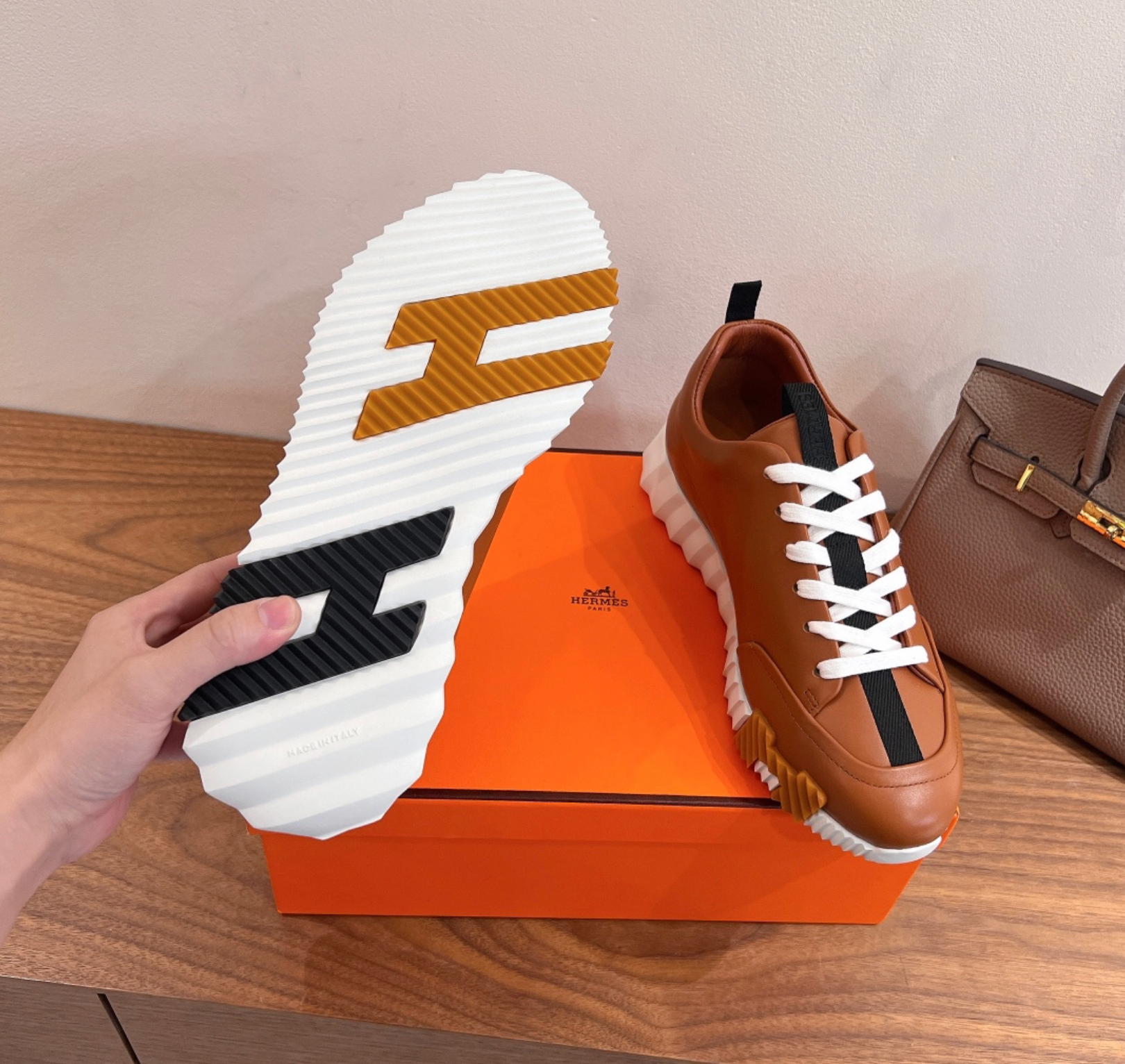 Hermès Jump Light Brown Sneaker