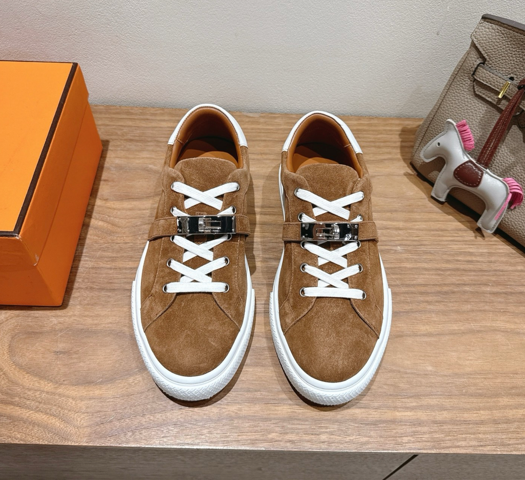 Hermès Day Brown Suede Sneaker