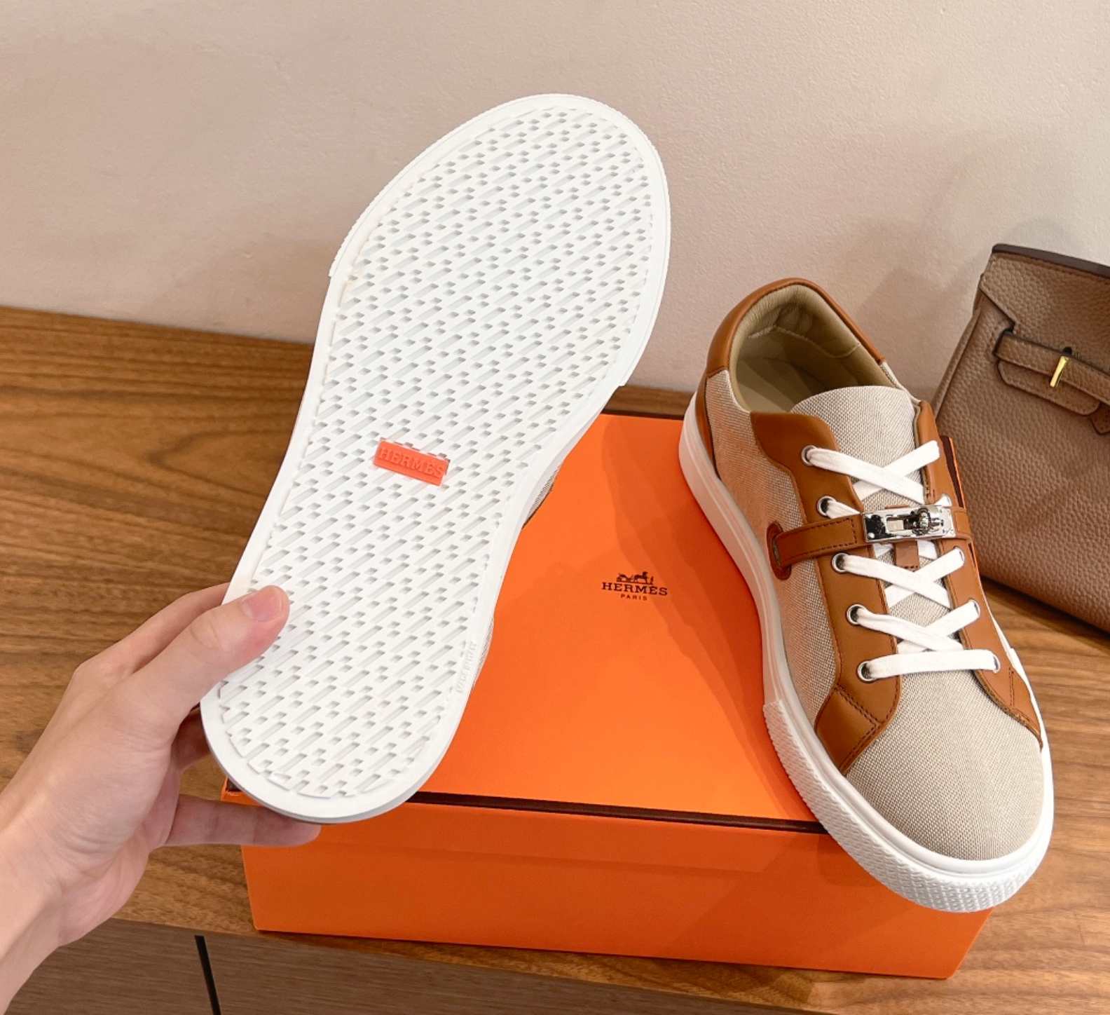 Hermès Day Brown/Beige Sneaker