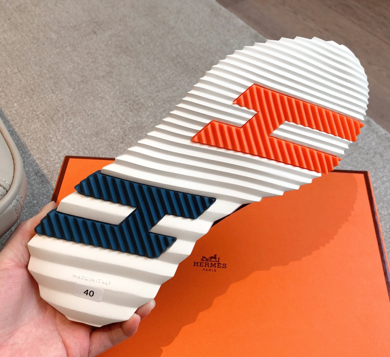 Hermès Bouncing Blue/White Sneaker