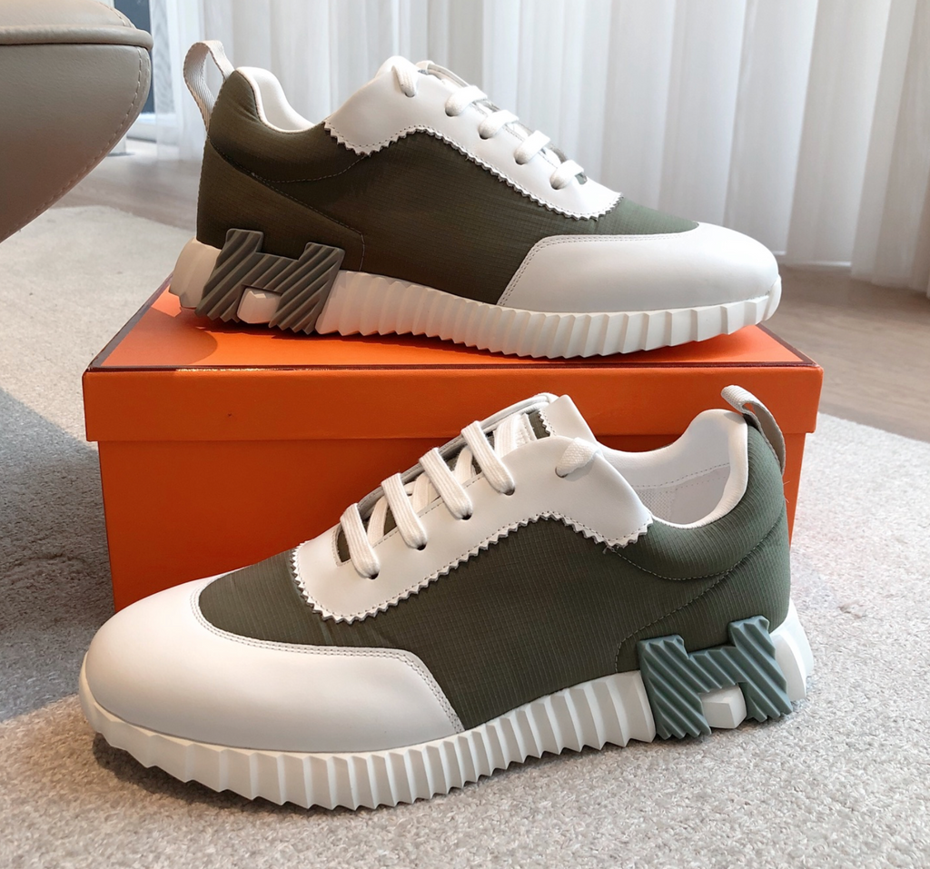 Hermès Bouncing Olive/White Sneaker
