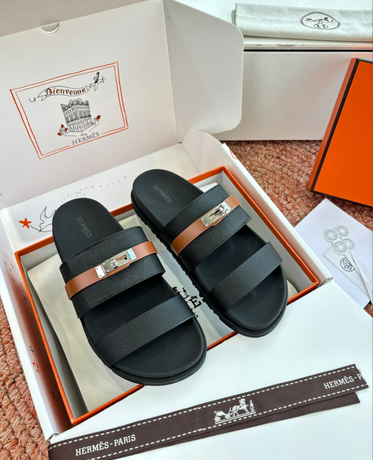 Hermès Jackson Black Sandal
