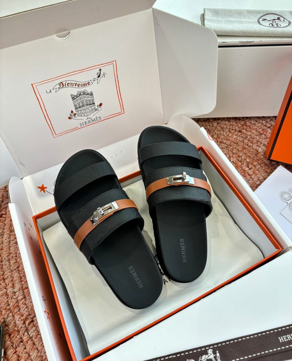 Hermès Jackson Black Sandal