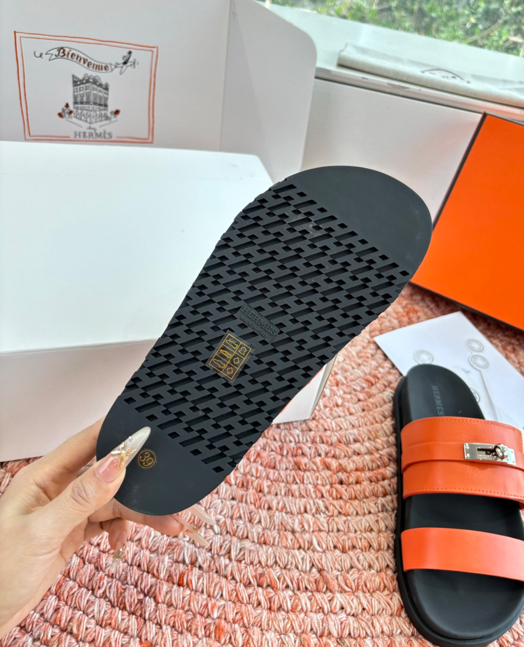 Hermès Jackson Orange Sandal