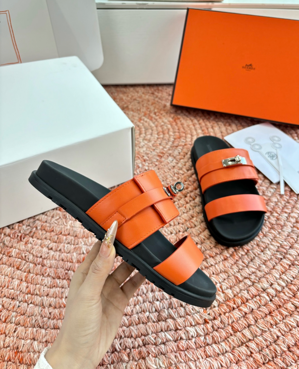 Hermès Jackson Orange Sandal