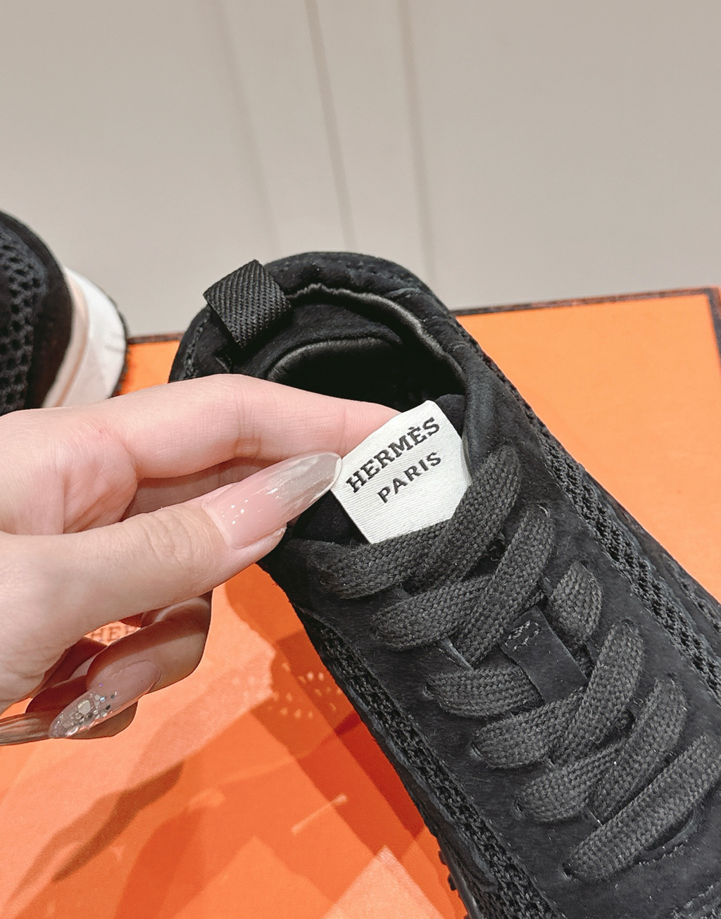 Hermès Jet Noir Crochet Sneakers