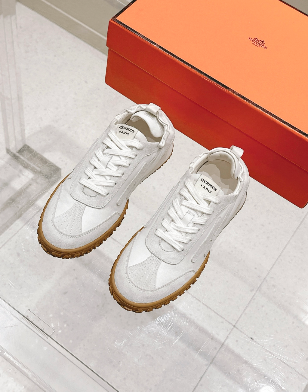 Hermès Jet White/Brown Sneakers