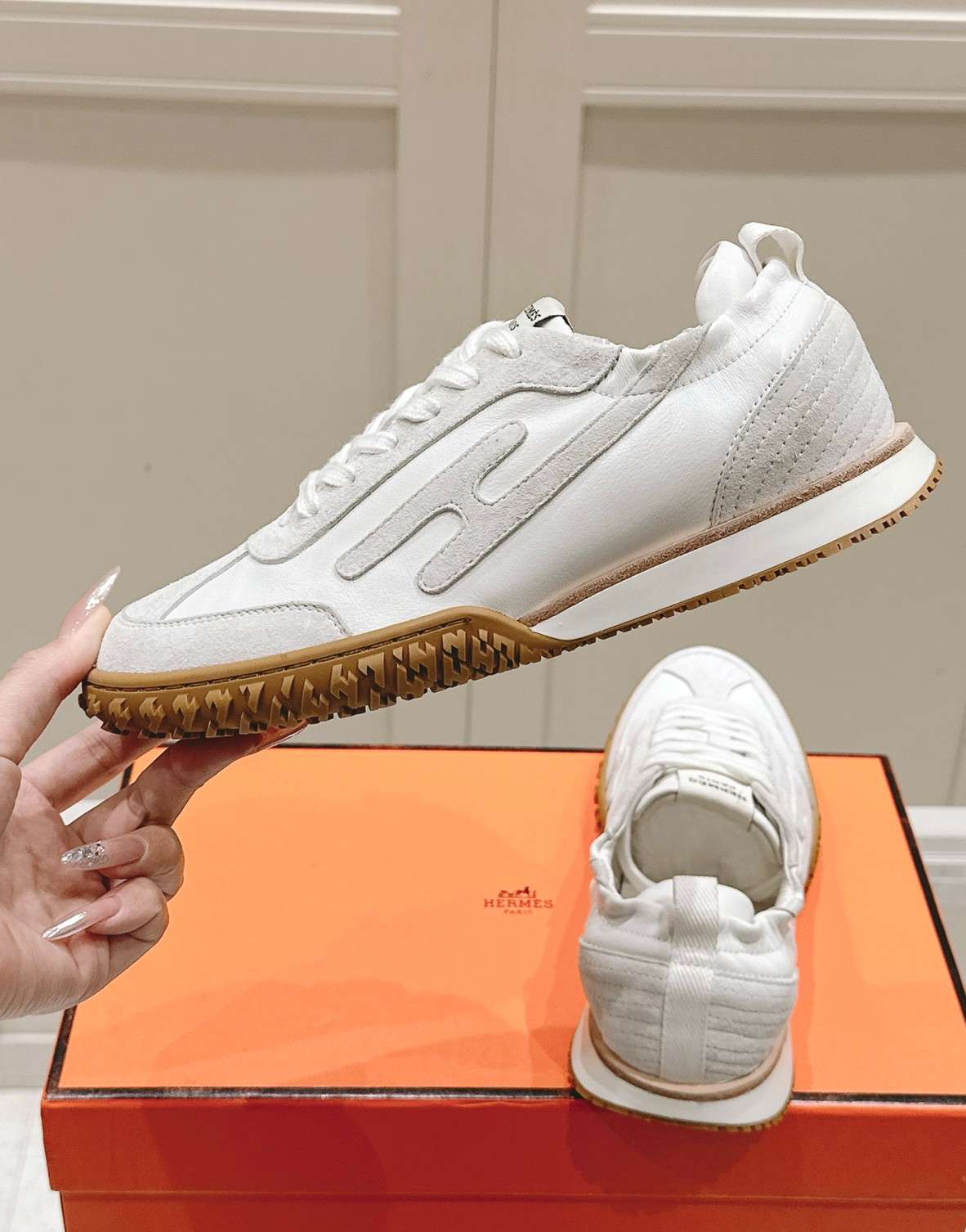 Hermès Jet White/Brown Sneakers