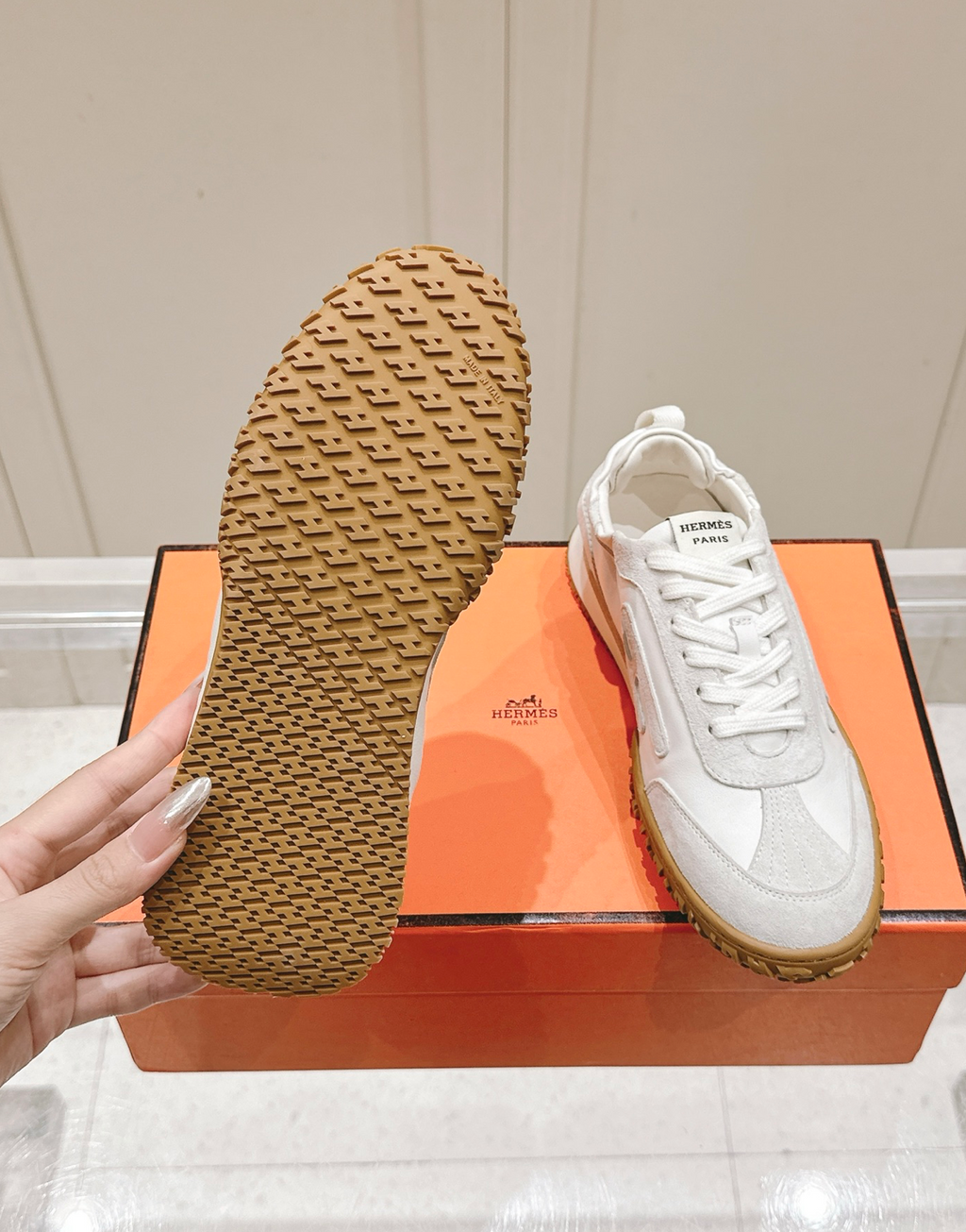 Hermès Jet White/Brown Sneakers