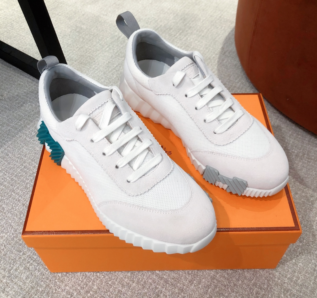 Hermès Bouncing White/Aqua Sneaker