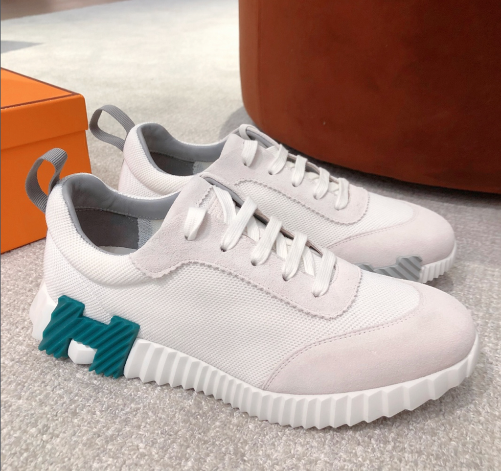Hermès Bouncing White/Aqua Sneaker