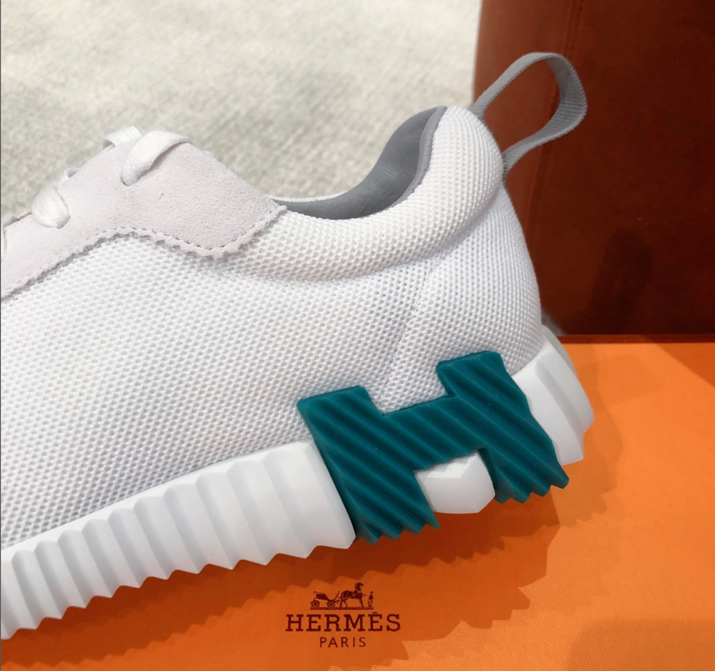 Hermès Bouncing White/Aqua Sneaker