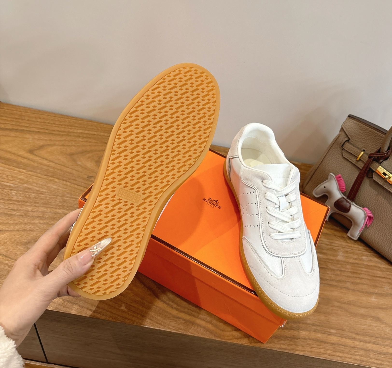 Hermès White/Grey Match Sneaker