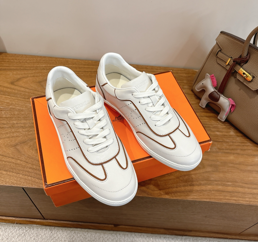 Hermès White/Brown Match Sneaker