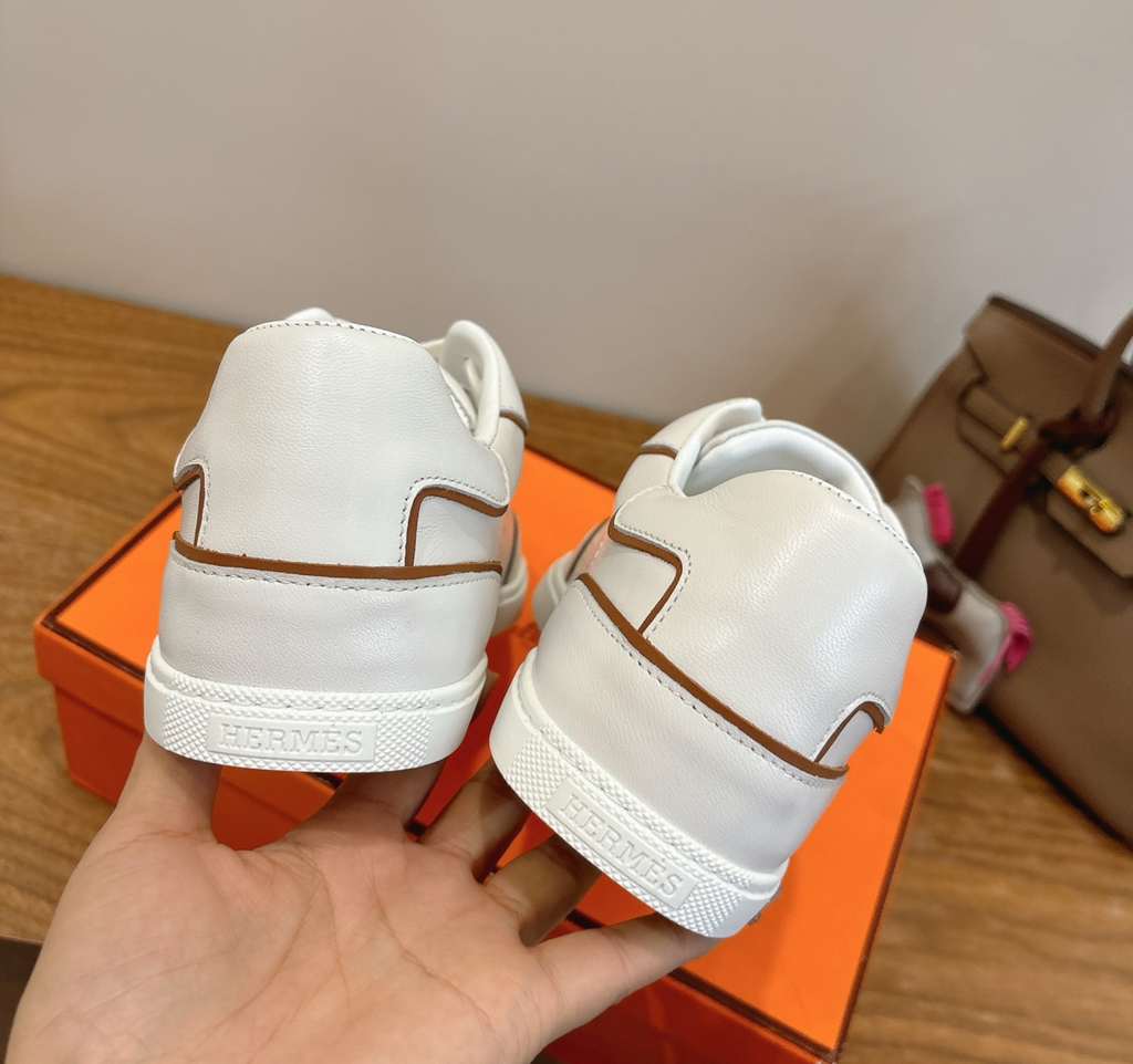 Hermès White/Brown Match Sneaker