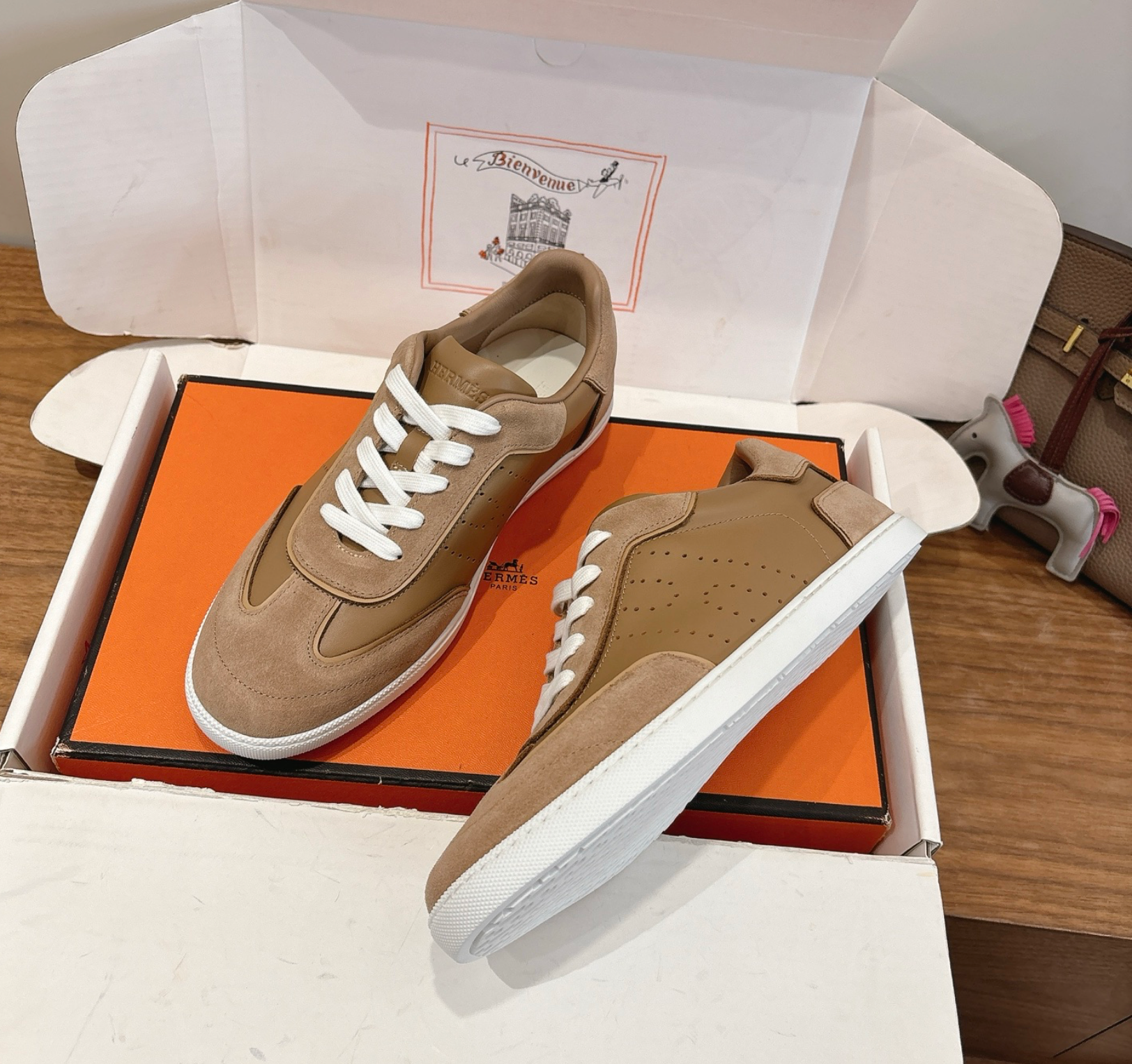 Hermès Light Brown Match Sneaker