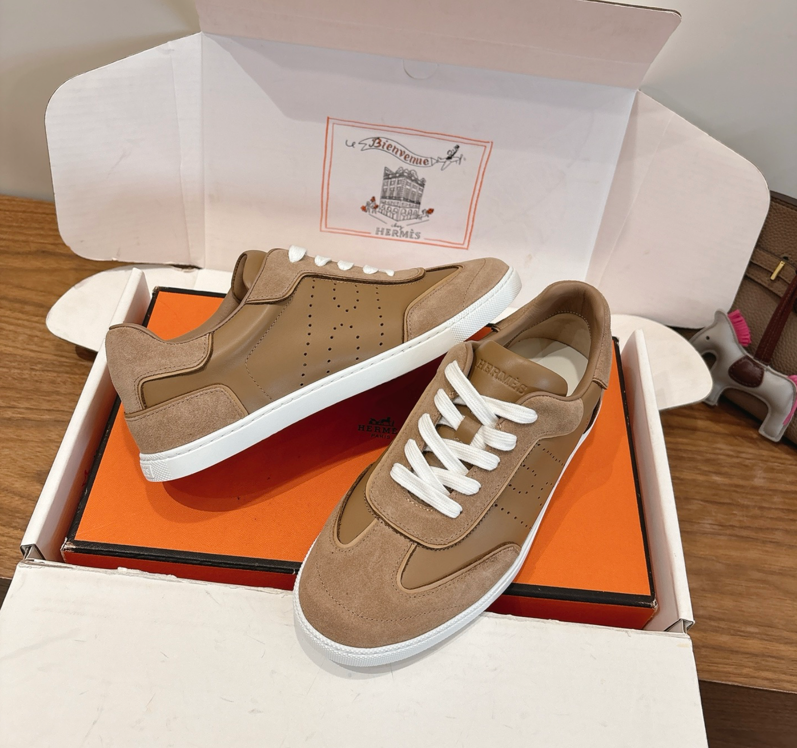 Hermès Light Brown Match Sneaker