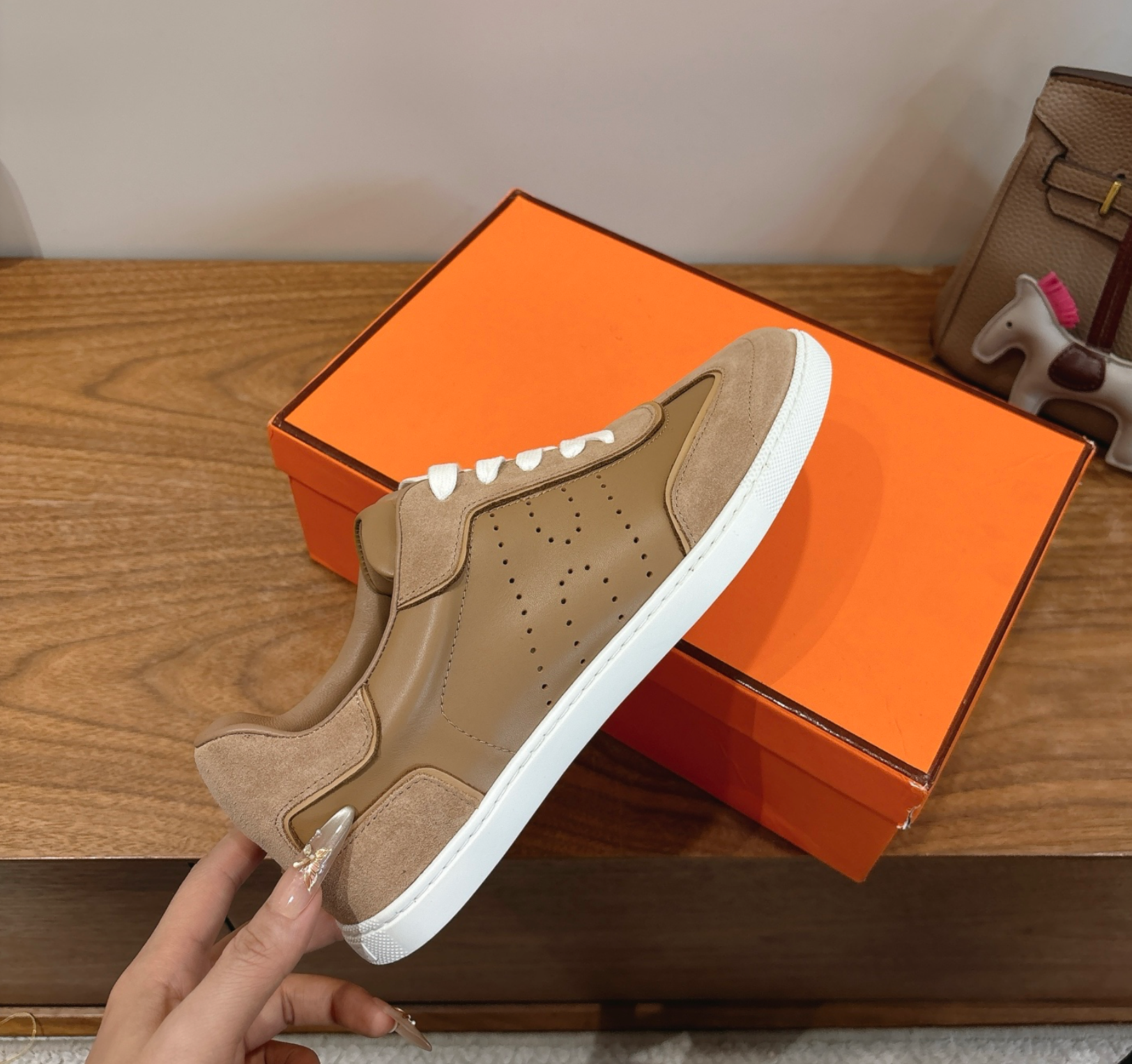 Hermès Light Brown Match Sneaker