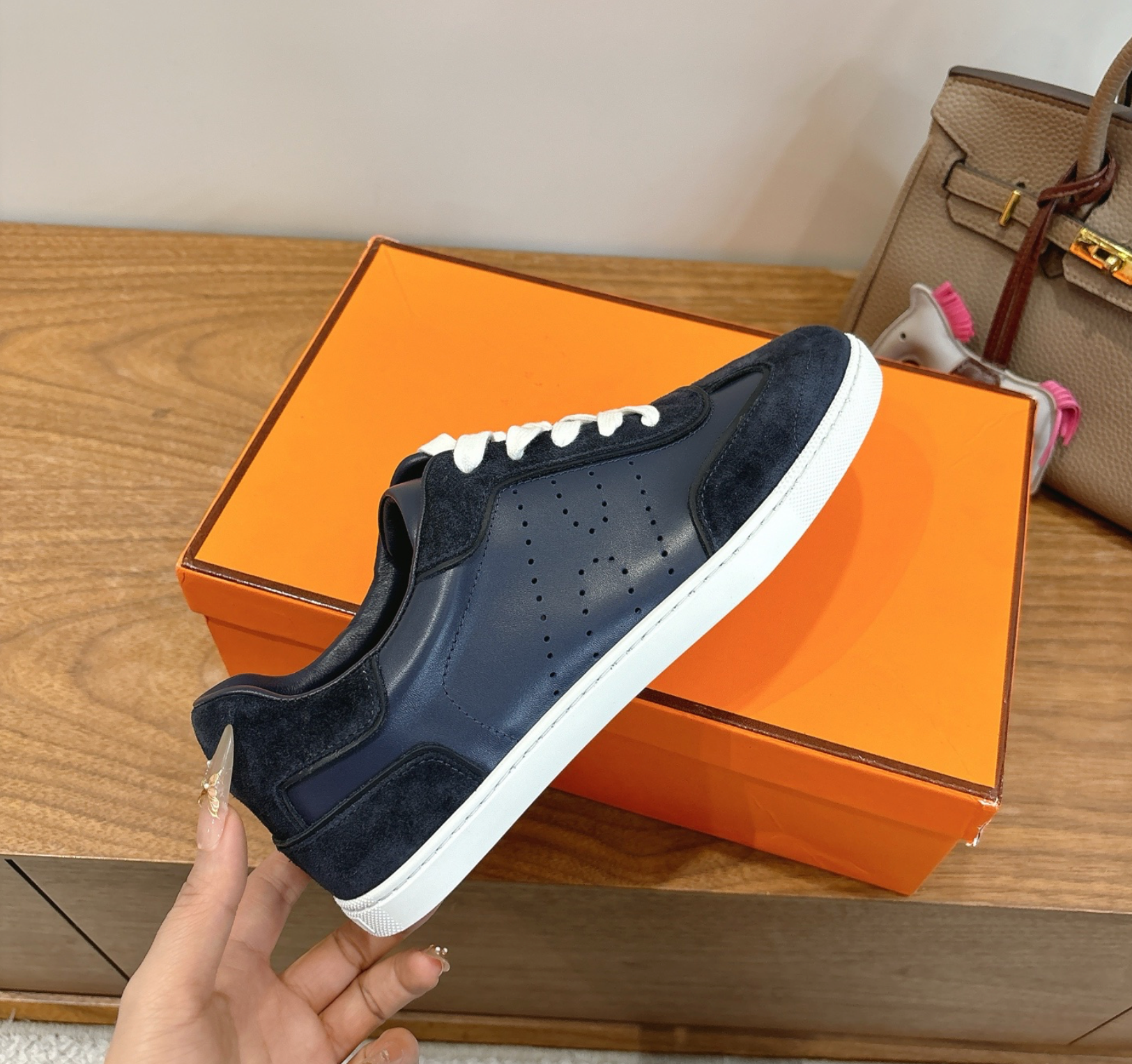 Hermès Navy Blue Match Sneaker