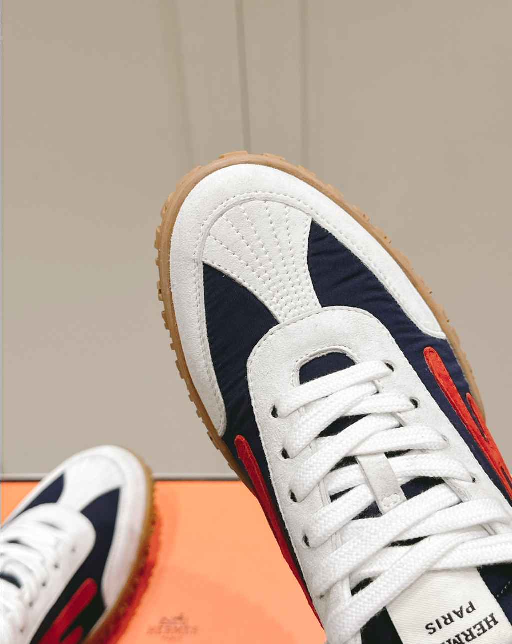 Hermès Jet Navy/Red Sneakers