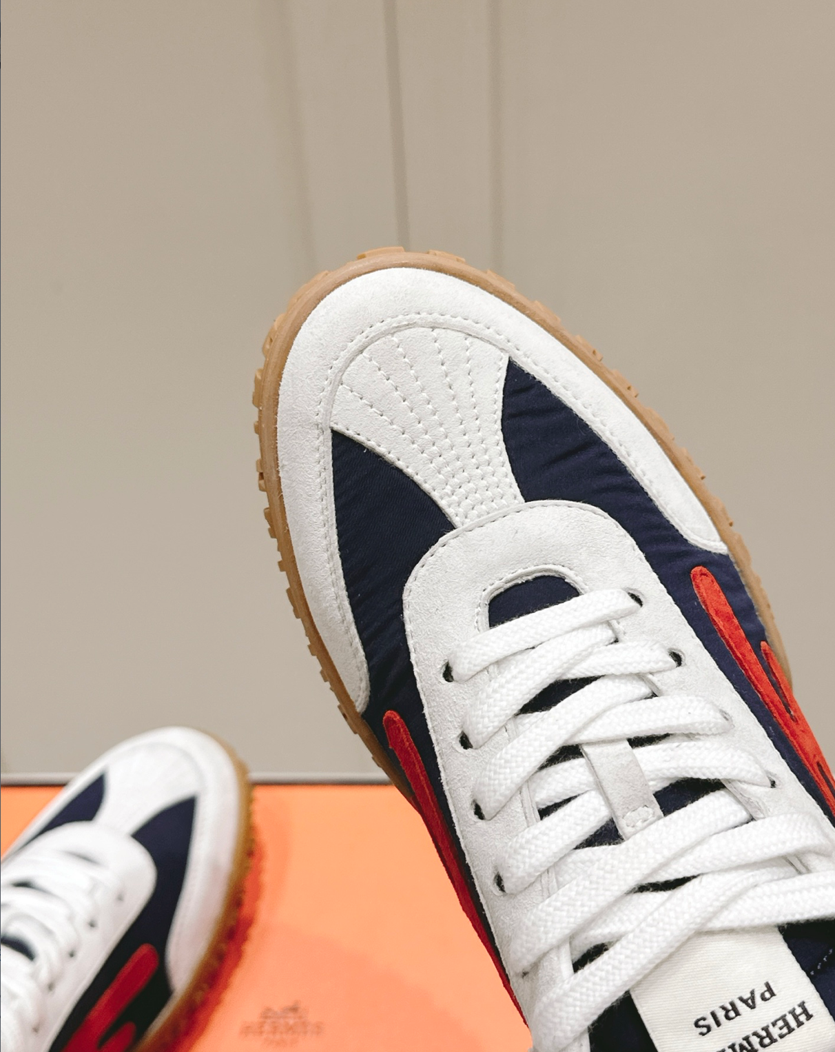 Hermès Jet Navy/Red Sneakers