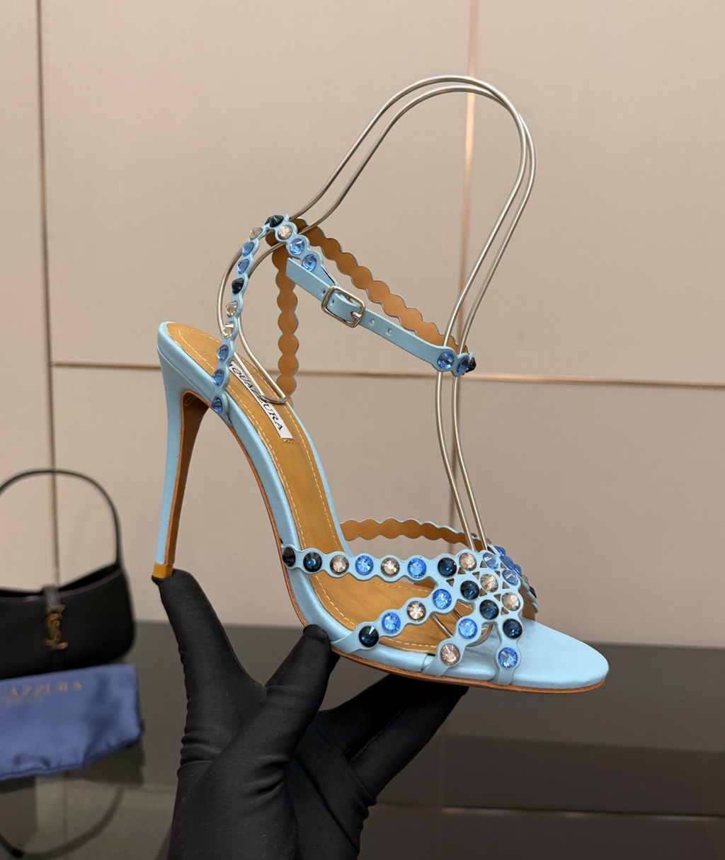 AQUAZZURA TEQUILA BABY BLUE SANDAL 105