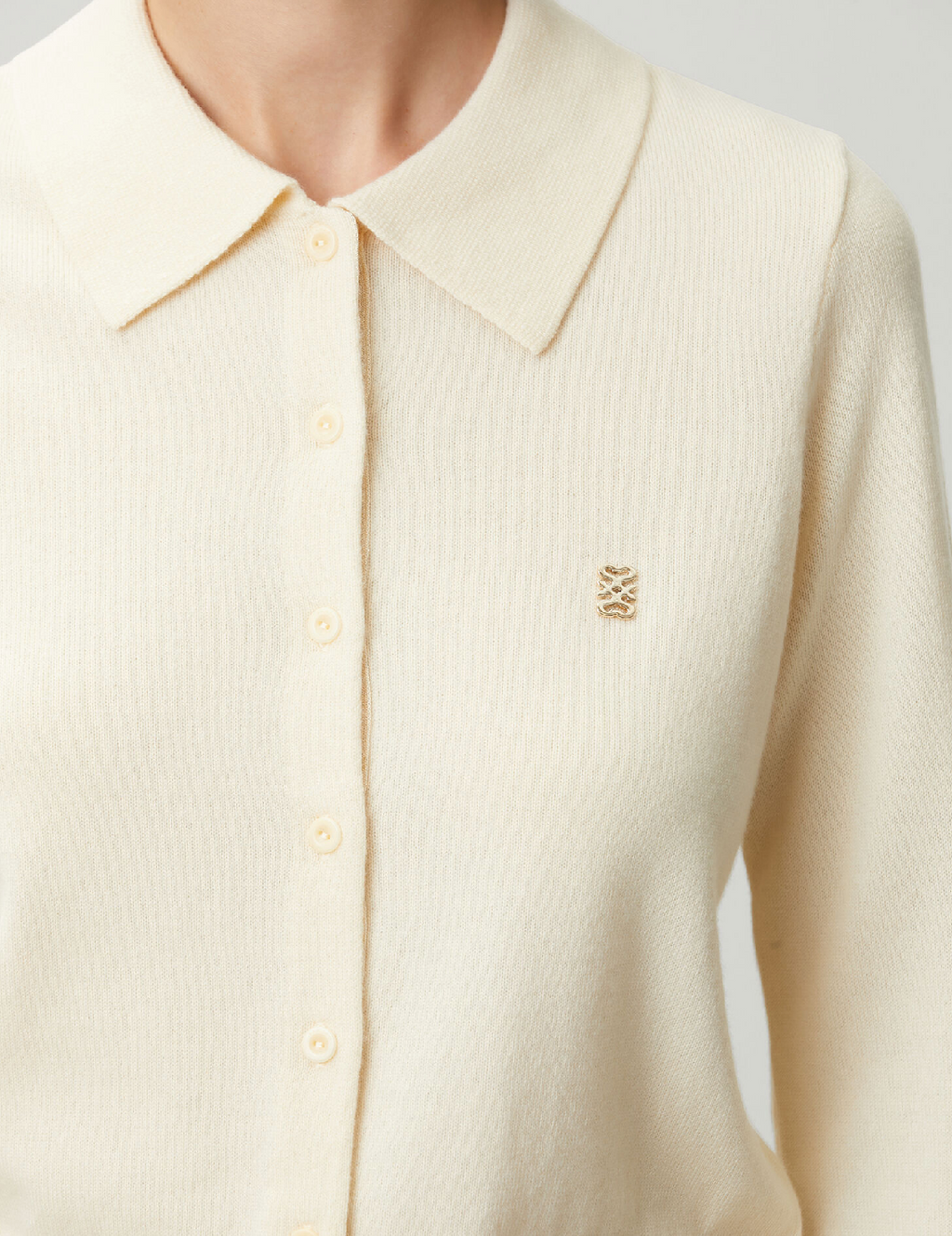 SANDRO CARDIGAN WITH SHIRT COLLAR