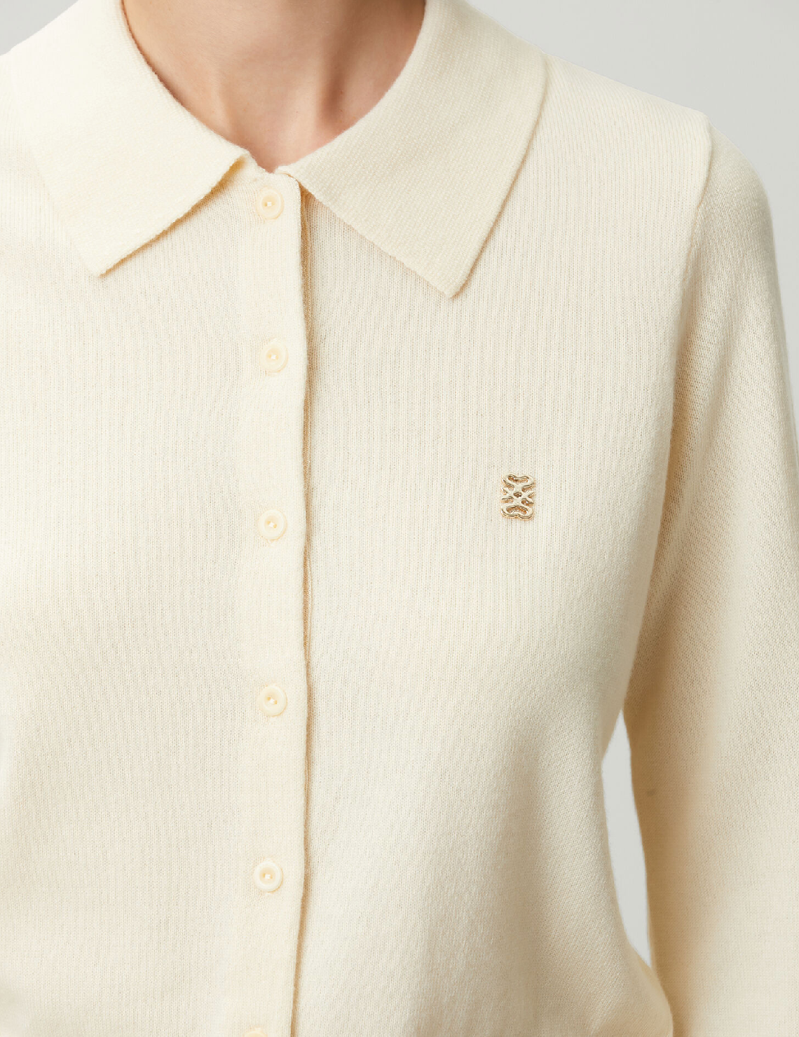 SANDRO CARDIGAN WITH SHIRT COLLAR