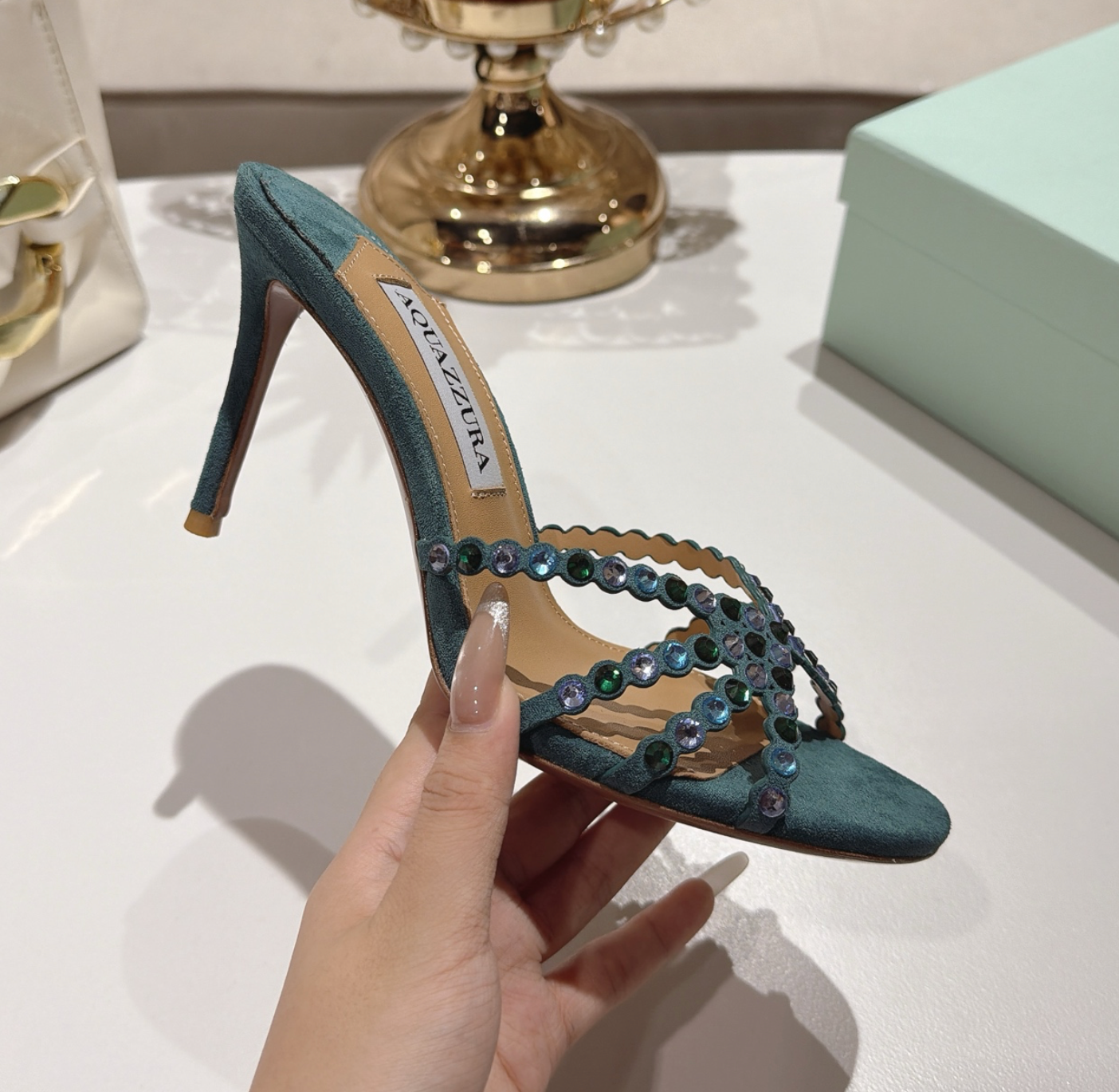 Tequila Mule Suede Aqua 85