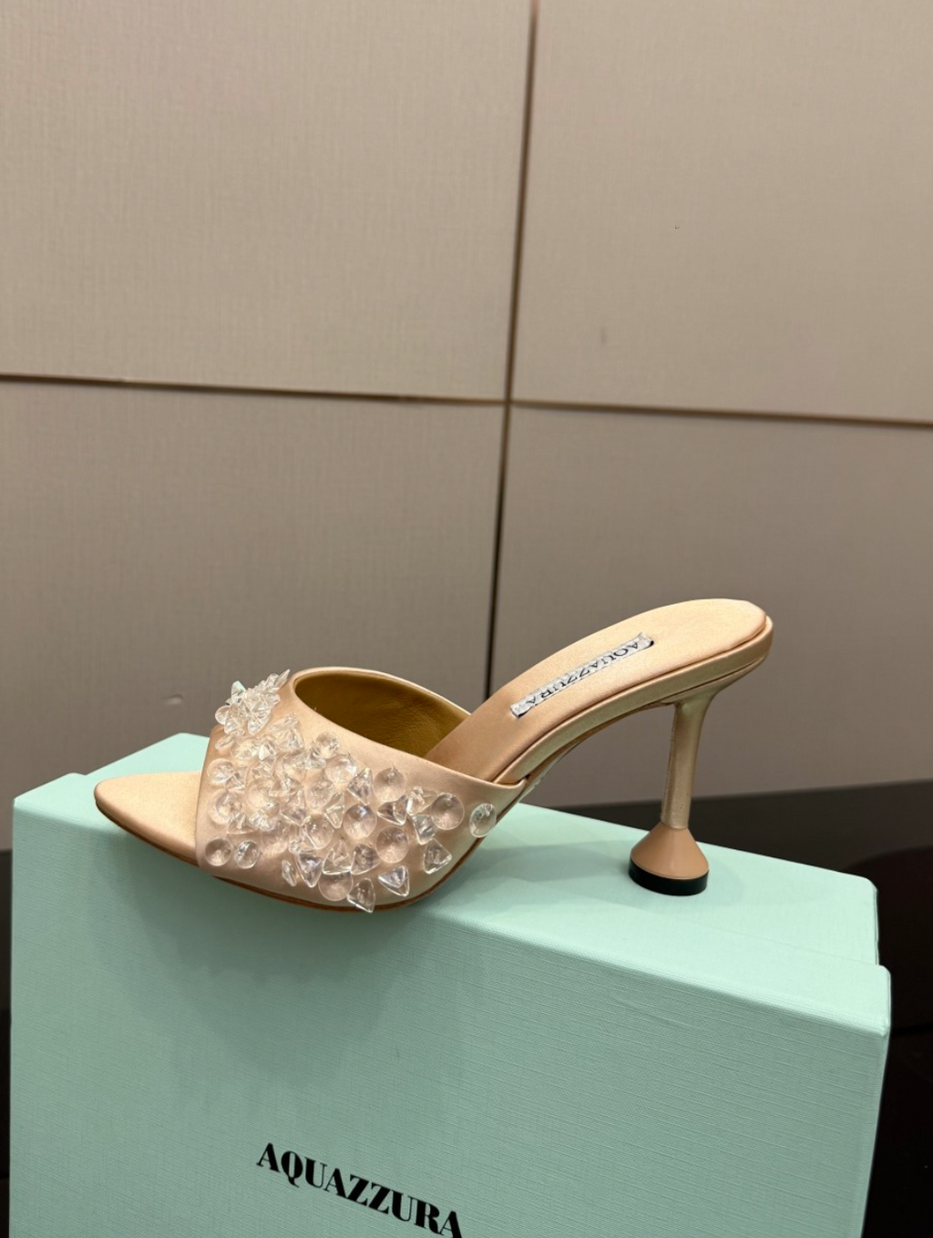 Bisous Embellished Satin Mules 85