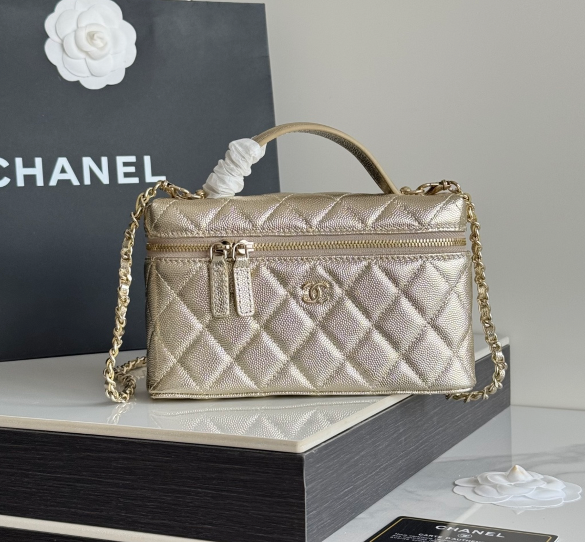  Chanel Top Handle Long Vanity Case