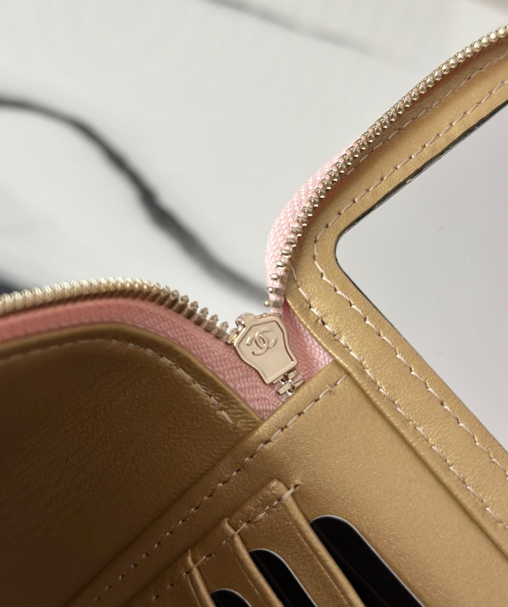 Chanel Vanity on Chain Pearl Crush Pink Lambskin