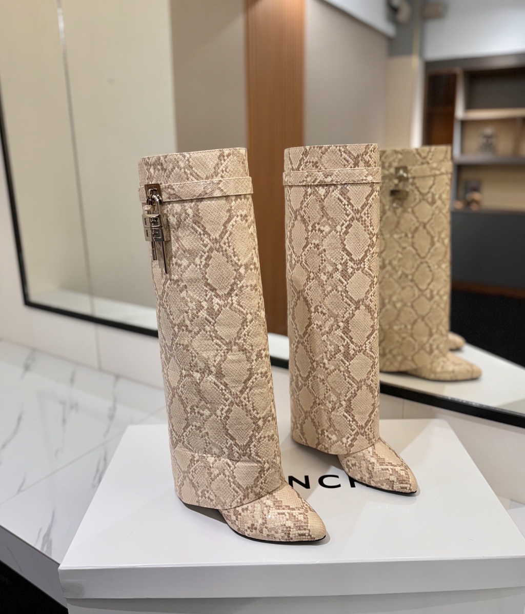 GIVENCHY Shark Lock Boots in Snakeskin