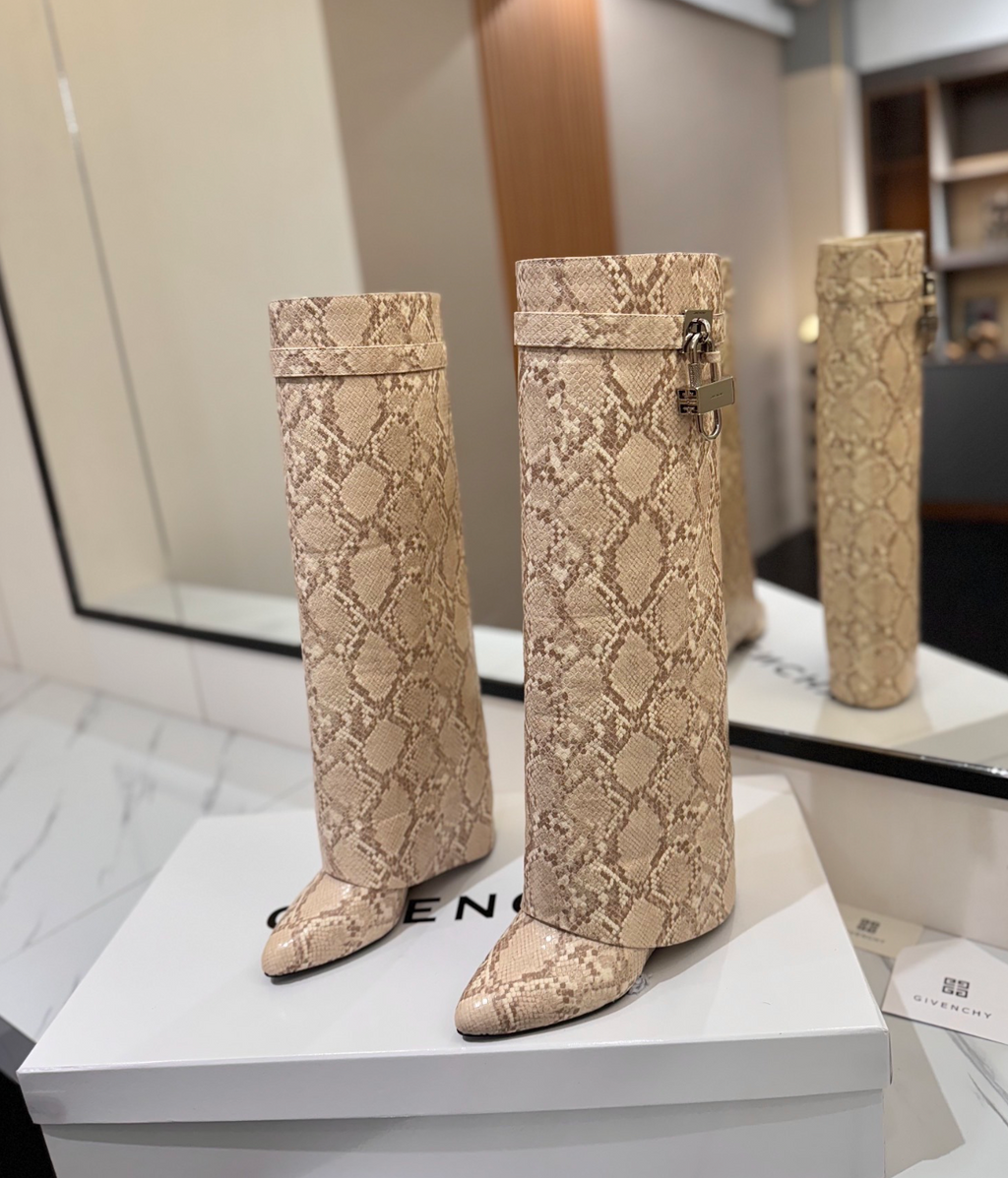 GIVENCHY Shark Lock Boots in Snakeskin