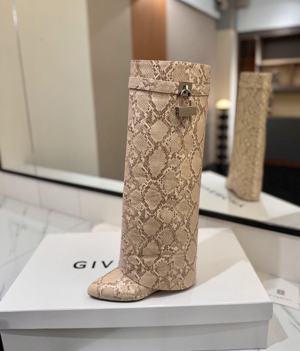 GIVENCHY Shark Lock Boots in Snakeskin