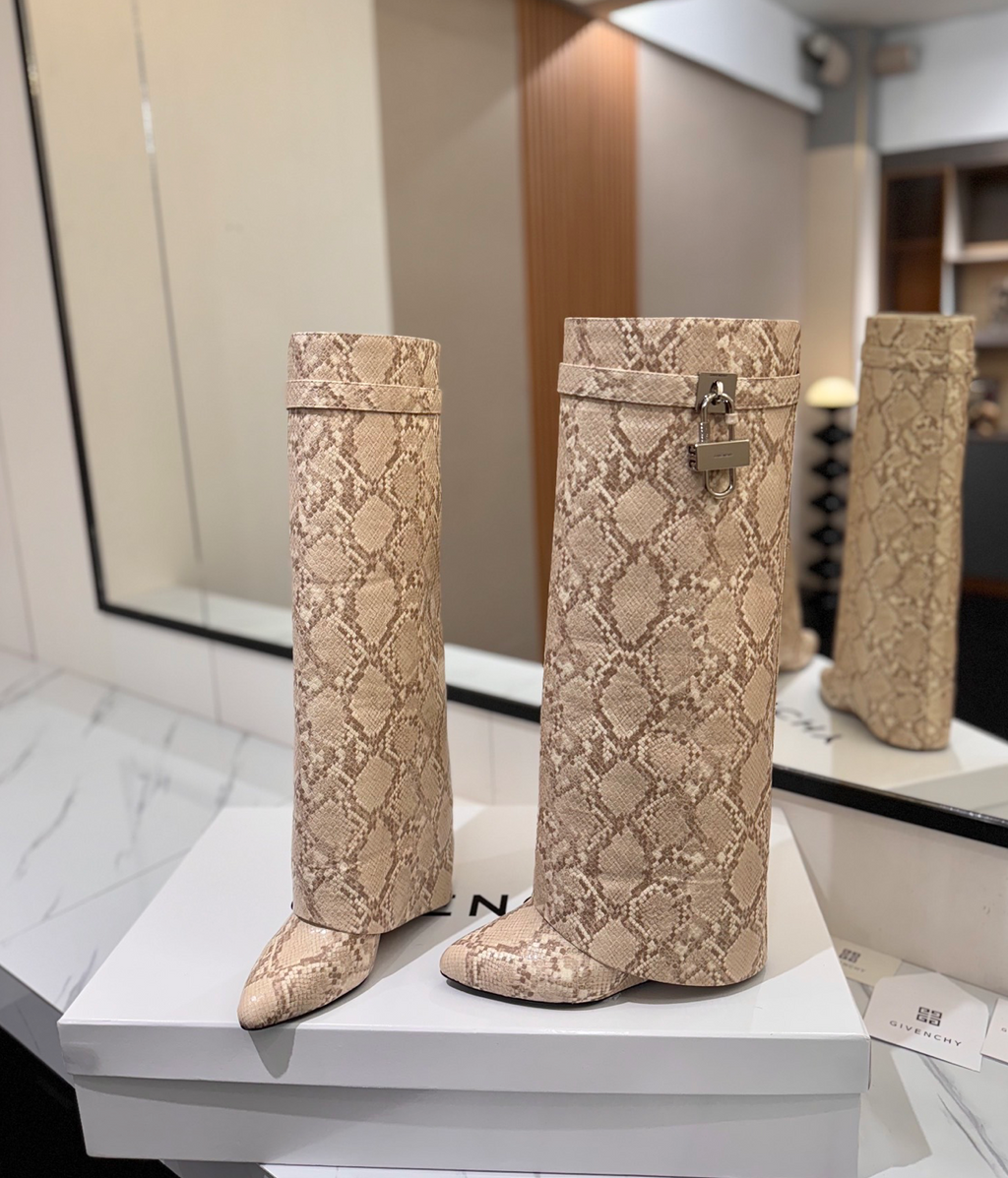 GIVENCHY Shark Lock Boots in Snakeskin