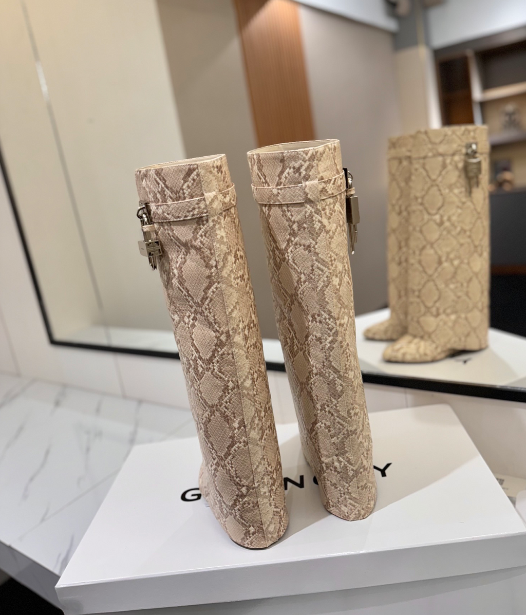GIVENCHY Shark Lock Boots in Snakeskin